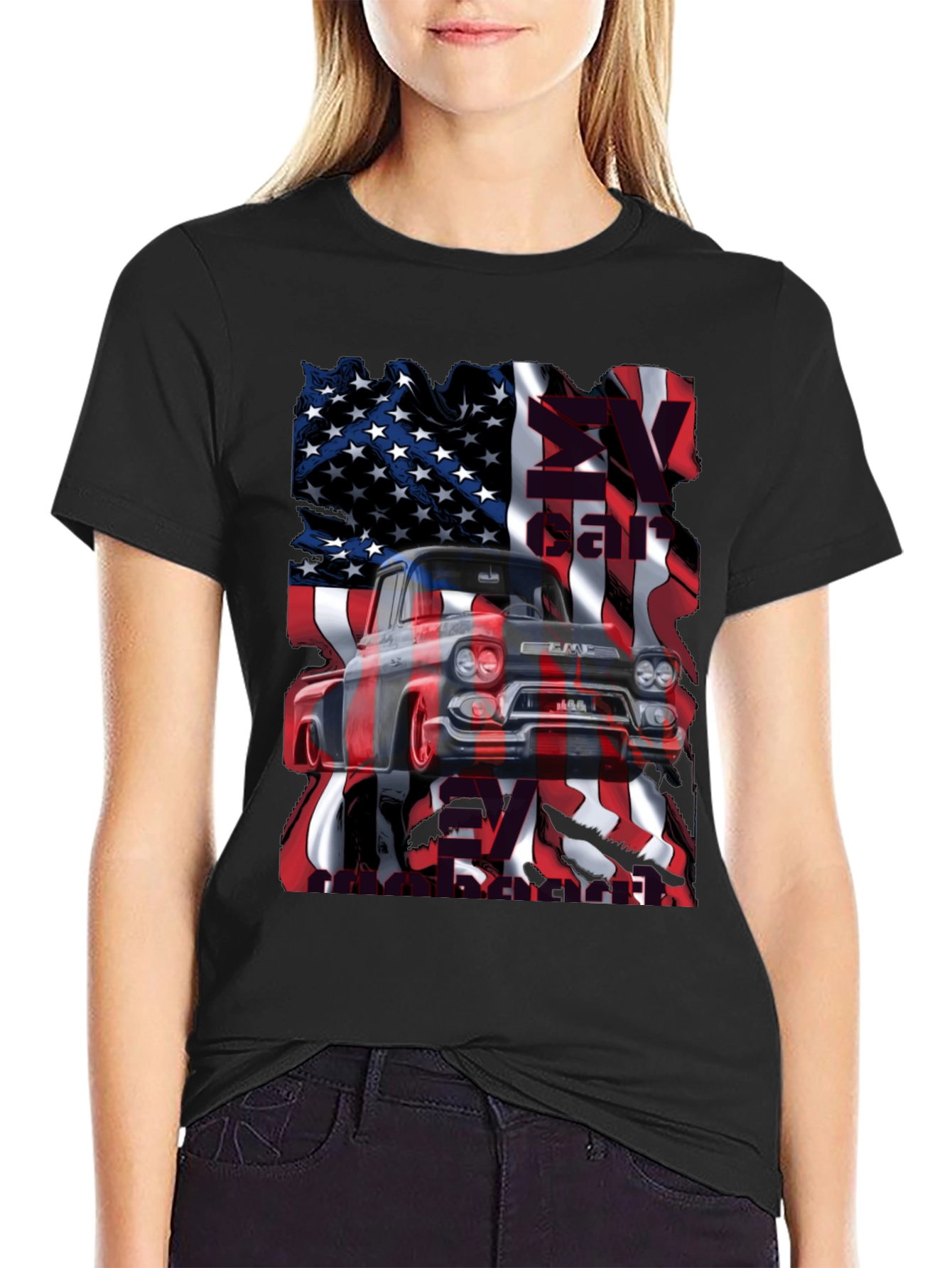 American Flag Truck T-Shirt
