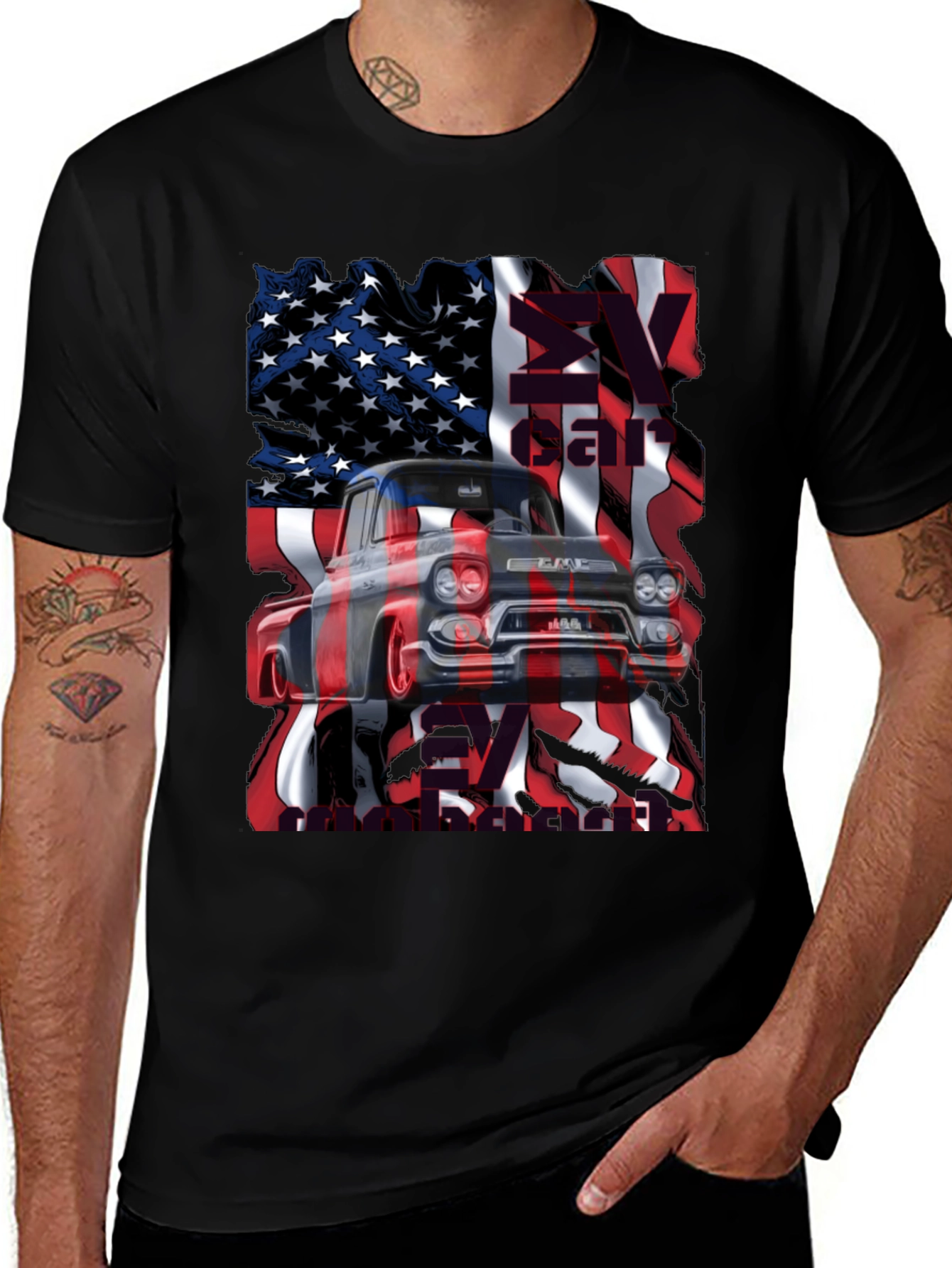 American Flag Truck T-Shirt