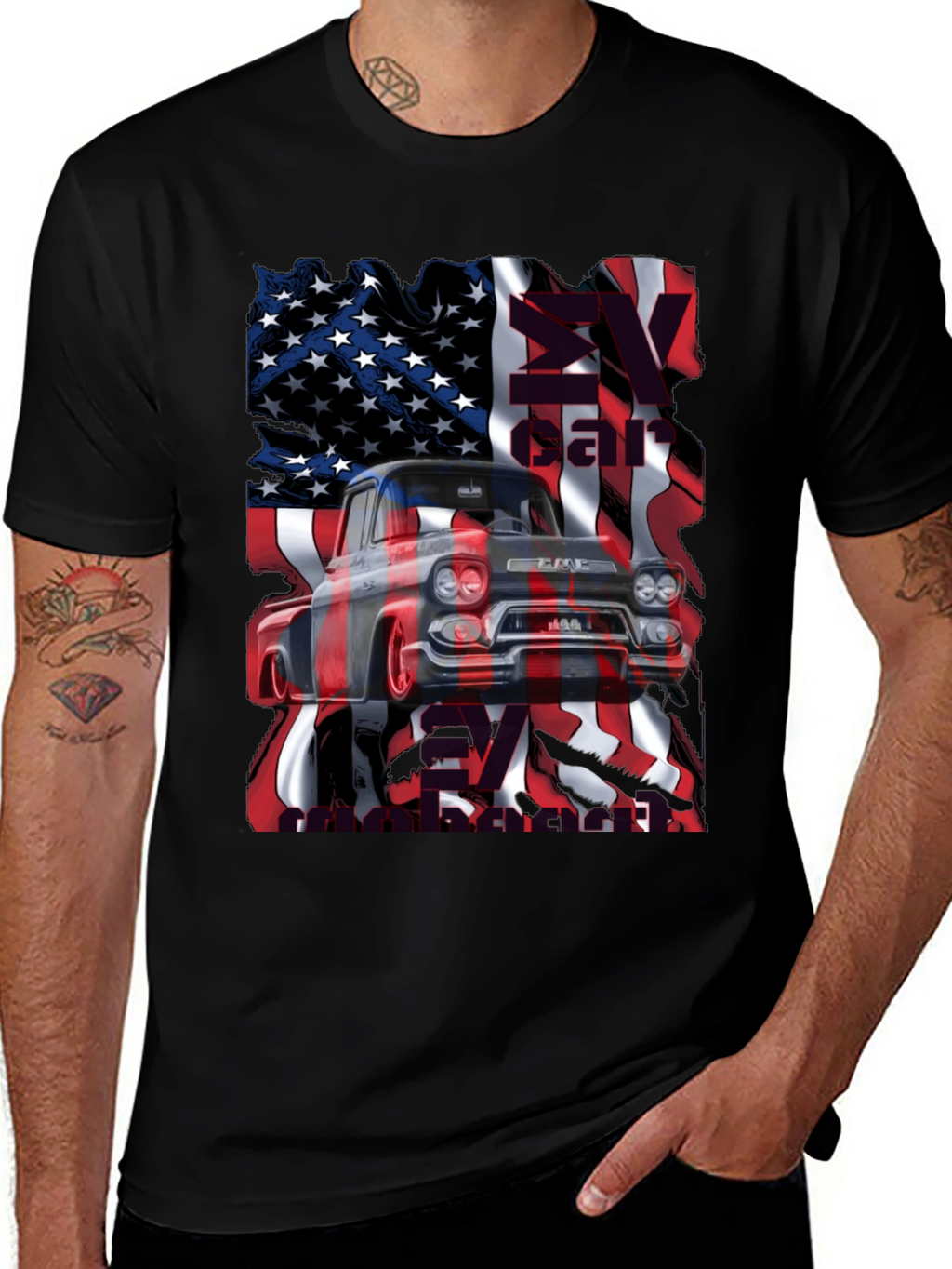 American Flag Truck T-Shirt