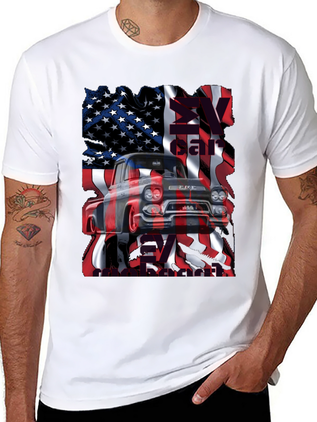 American Flag Truck T-Shirt