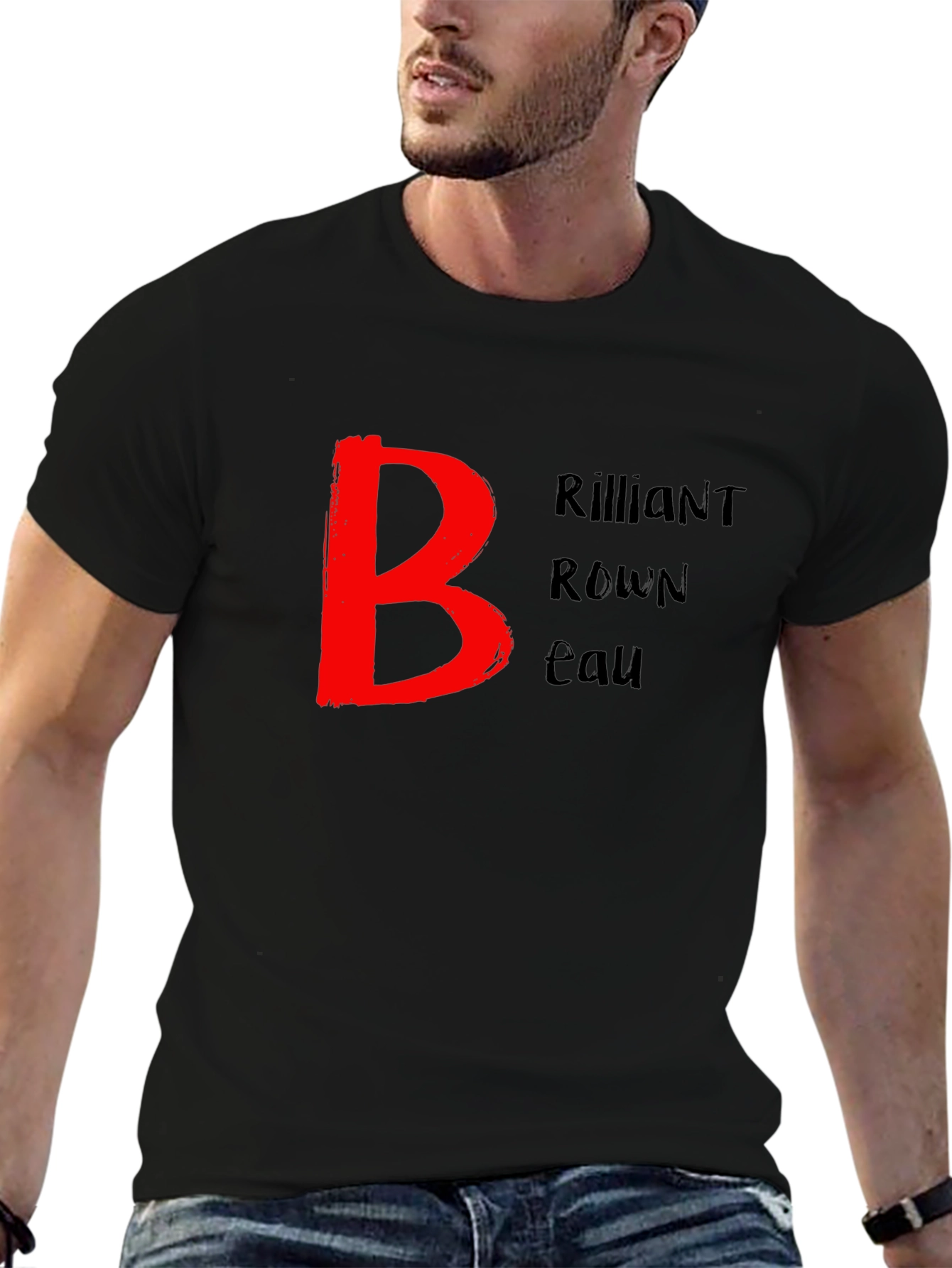 Brilliant Brown Beau Black T-Shirt
