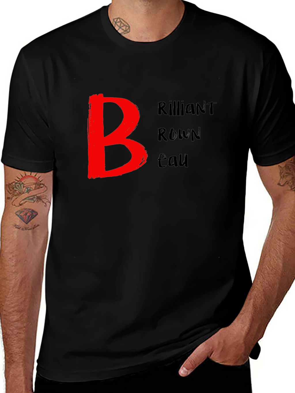 Brilliant Brown Beau Black T-Shirt