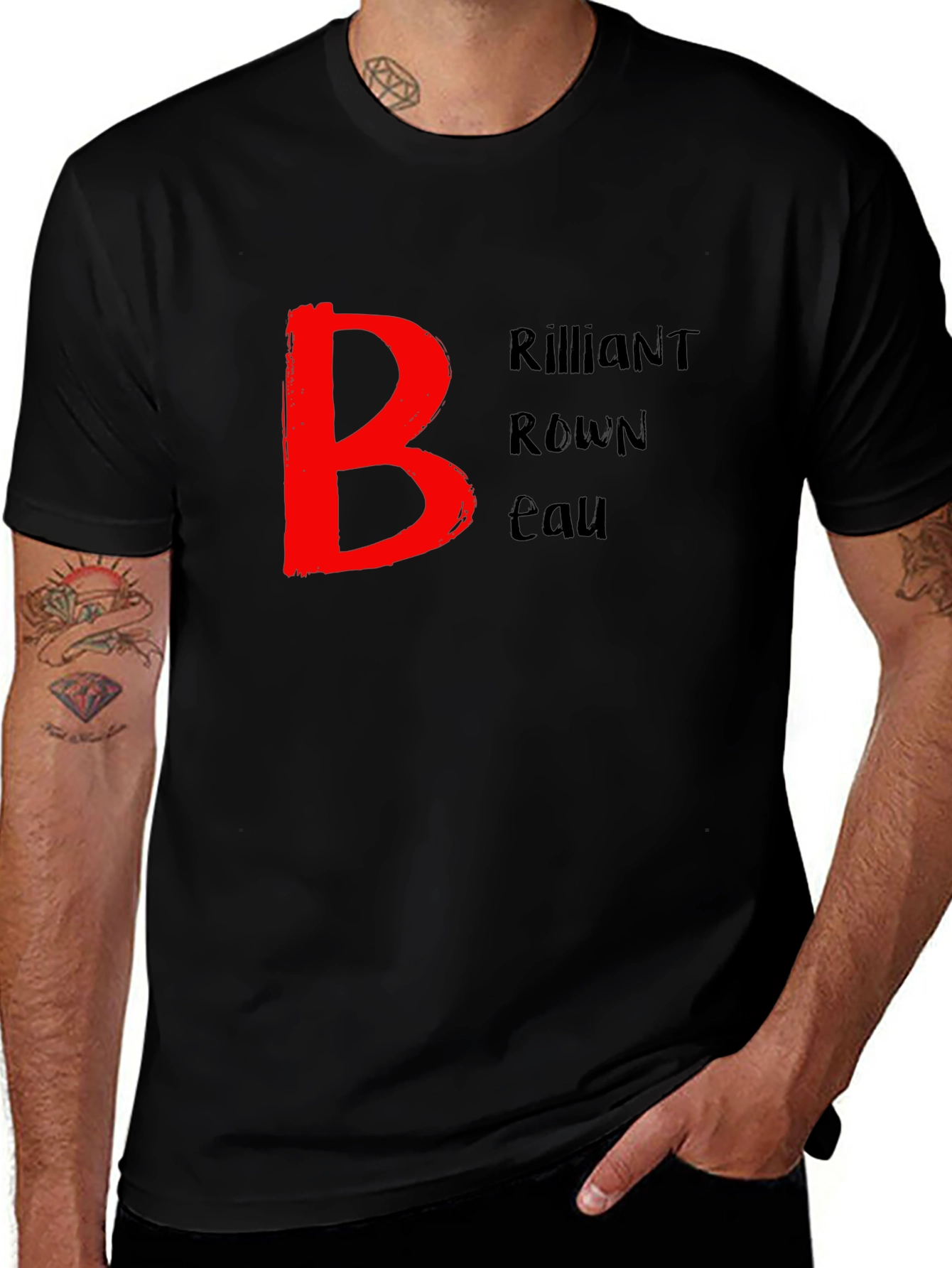 Brilliant Brown Beau Black T-Shirt