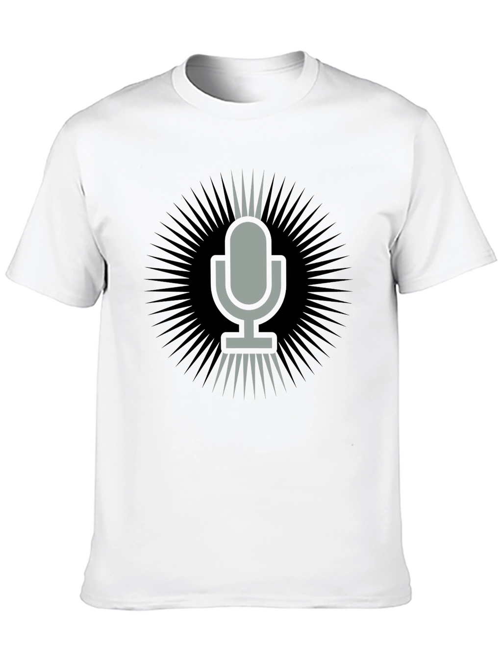 Retro Microphone Graphic Tee - Black