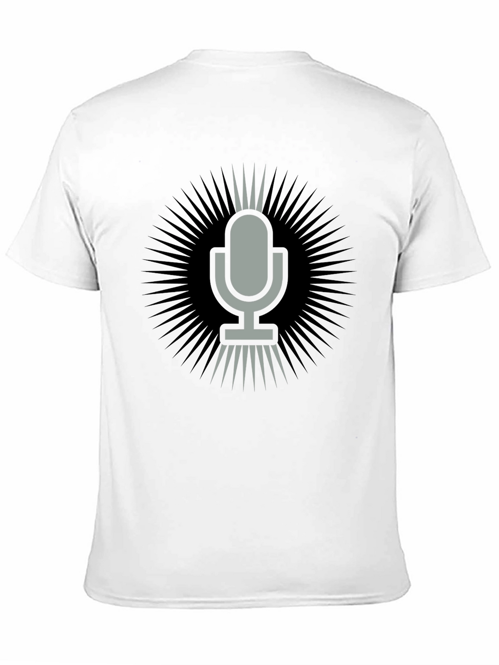 Retro Microphone Graphic Tee - Black