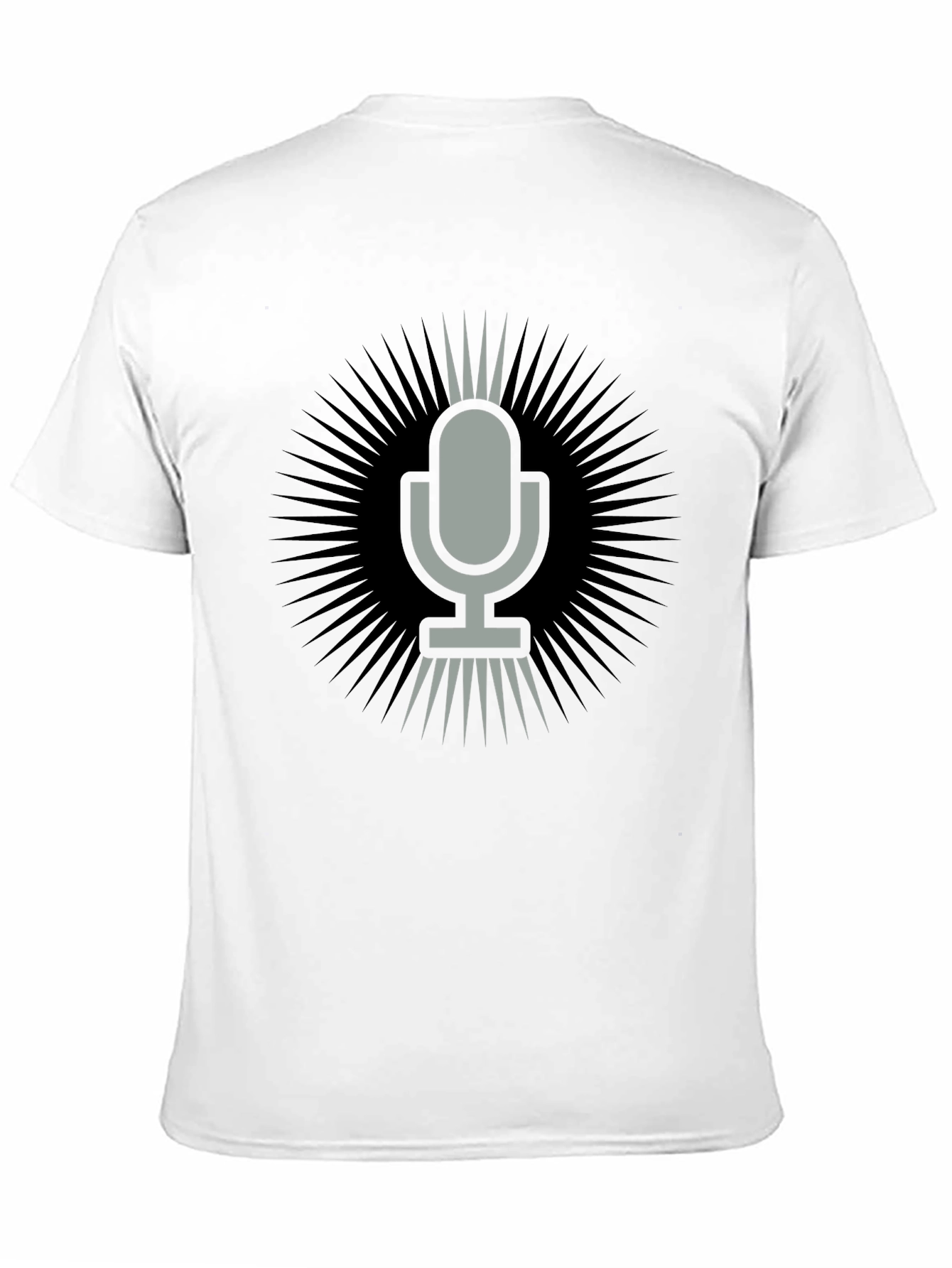 Retro Microphone Graphic Tee - Black