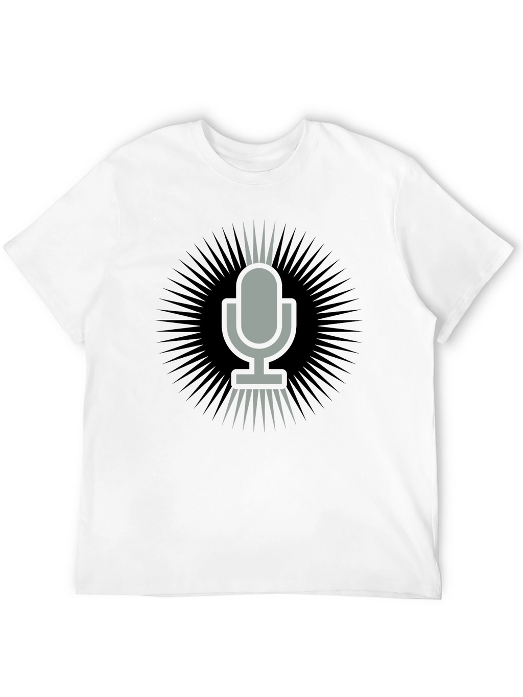 Retro Microphone Graphic Tee - Black