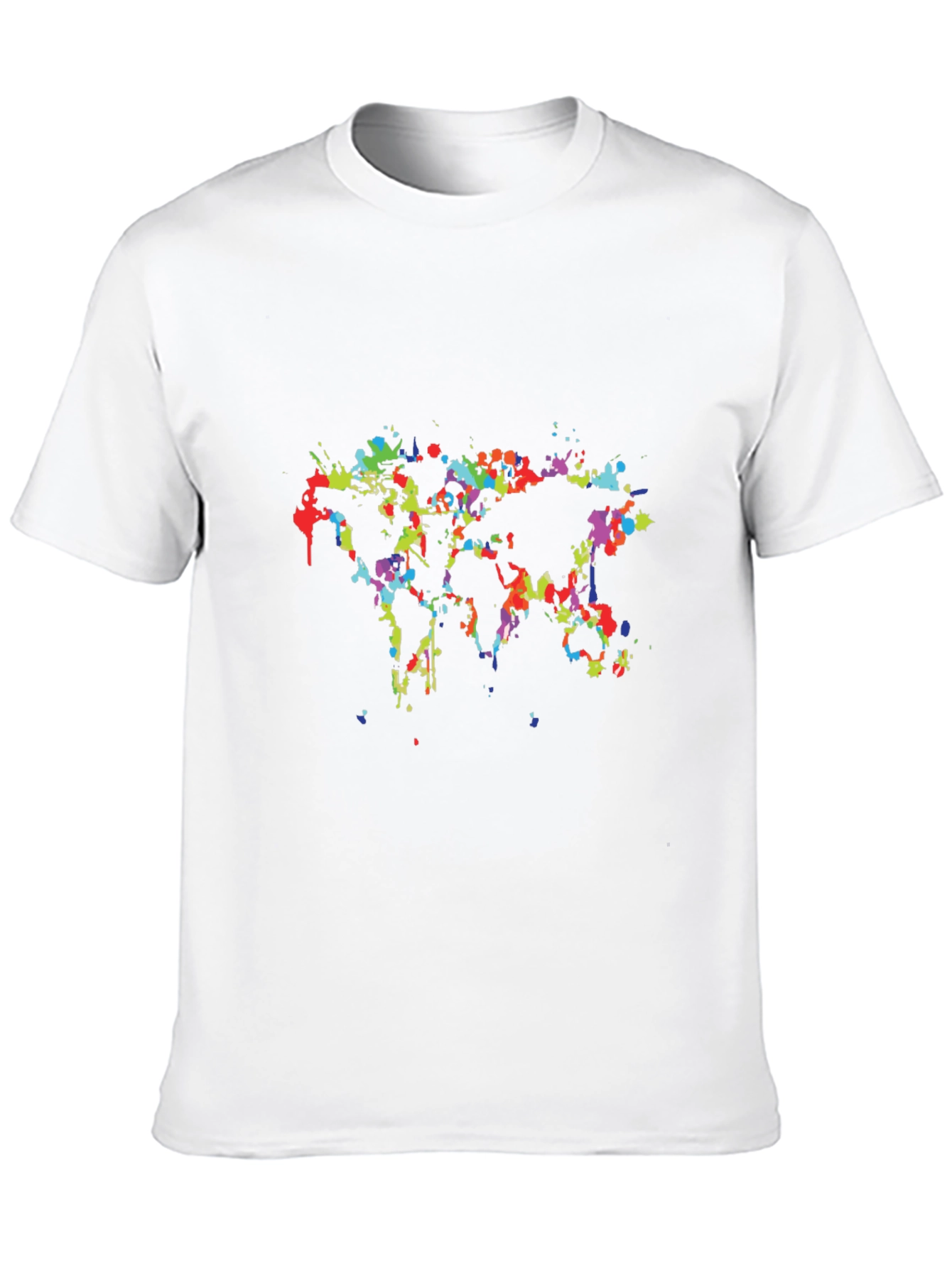 Abstract World Map Mens Black Graphic Tee