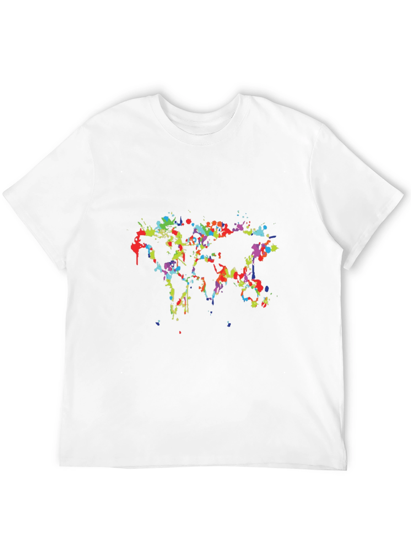 Abstract World Map Mens Black Graphic Tee