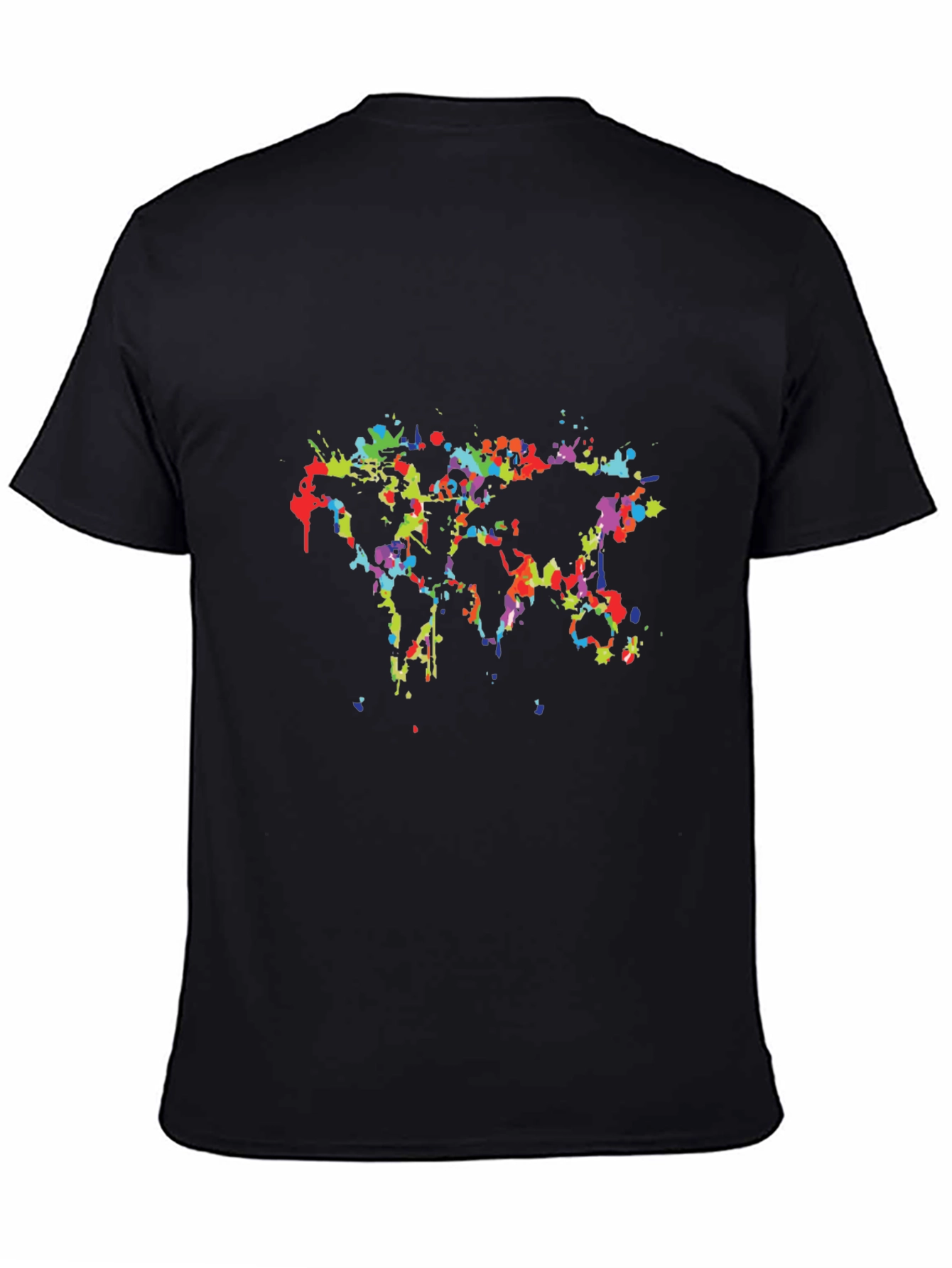 Abstract World Map Mens Black Graphic Tee