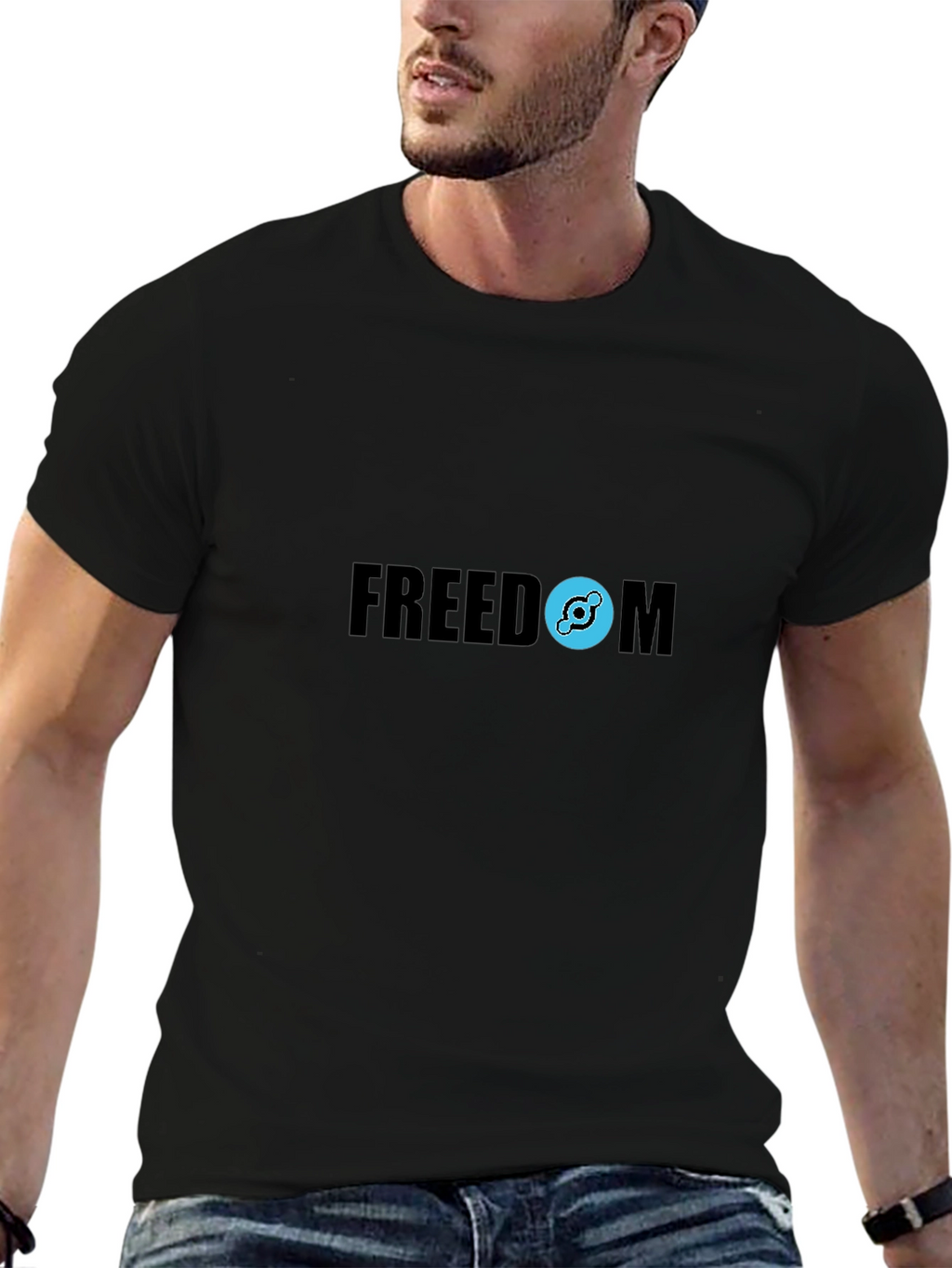 Freedom Graphic Tee - Black Cotton Blend