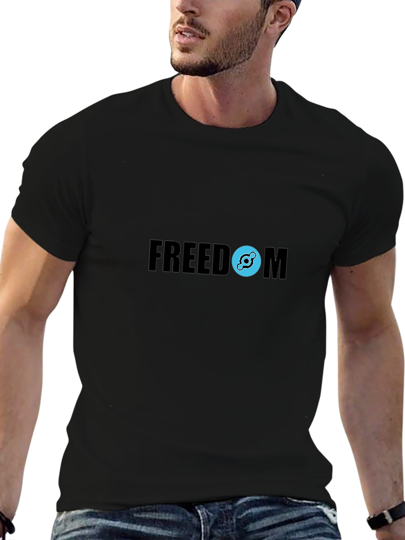 Freedom Graphic Tee - Black Cotton Blend