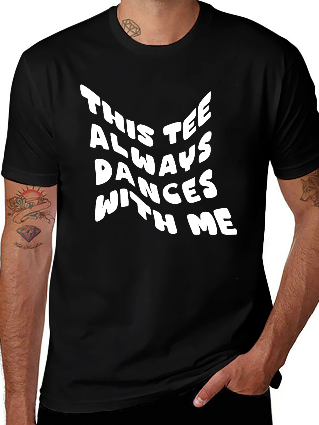 Dance With Me Graphic Tee - Black Cotton T-Shirt