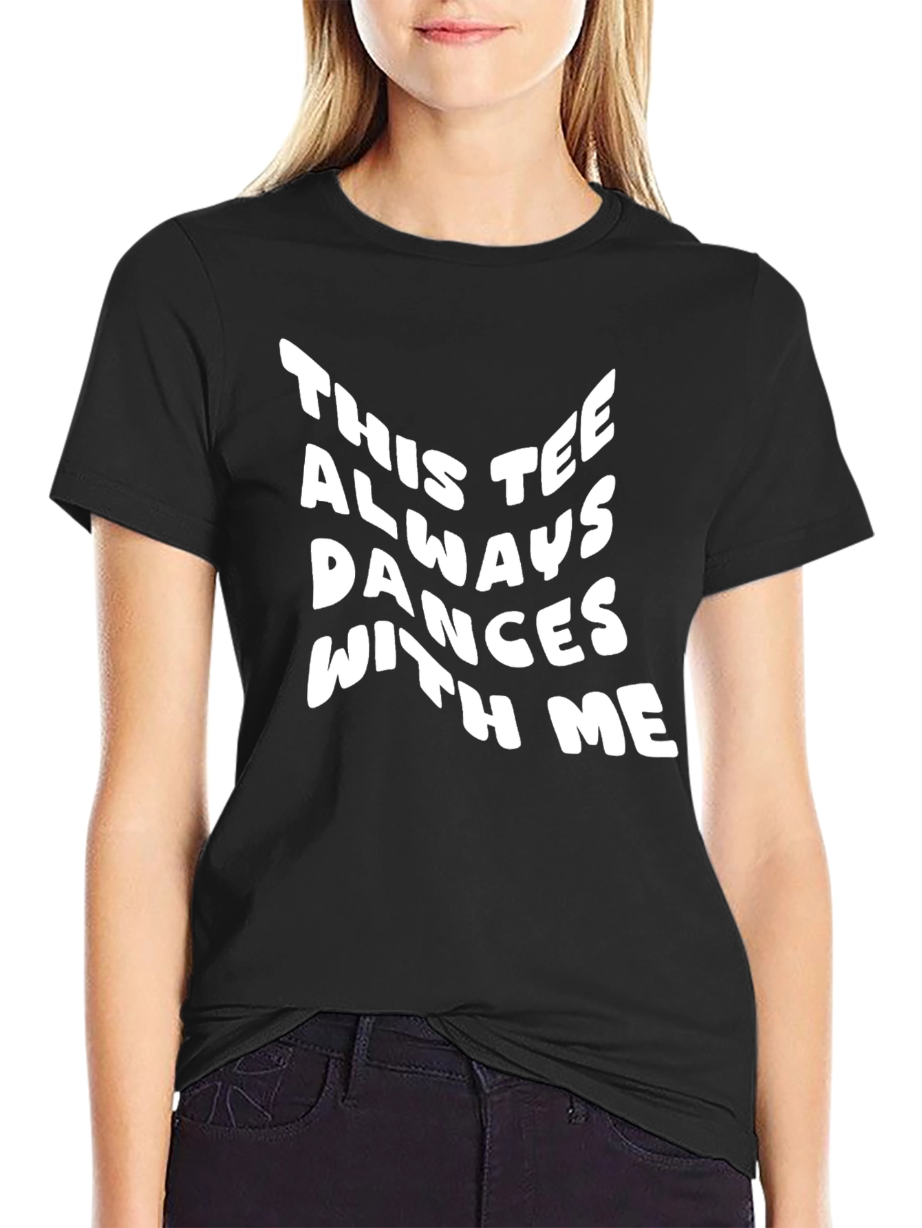 Dance With Me Graphic Tee - Black Cotton T-Shirt