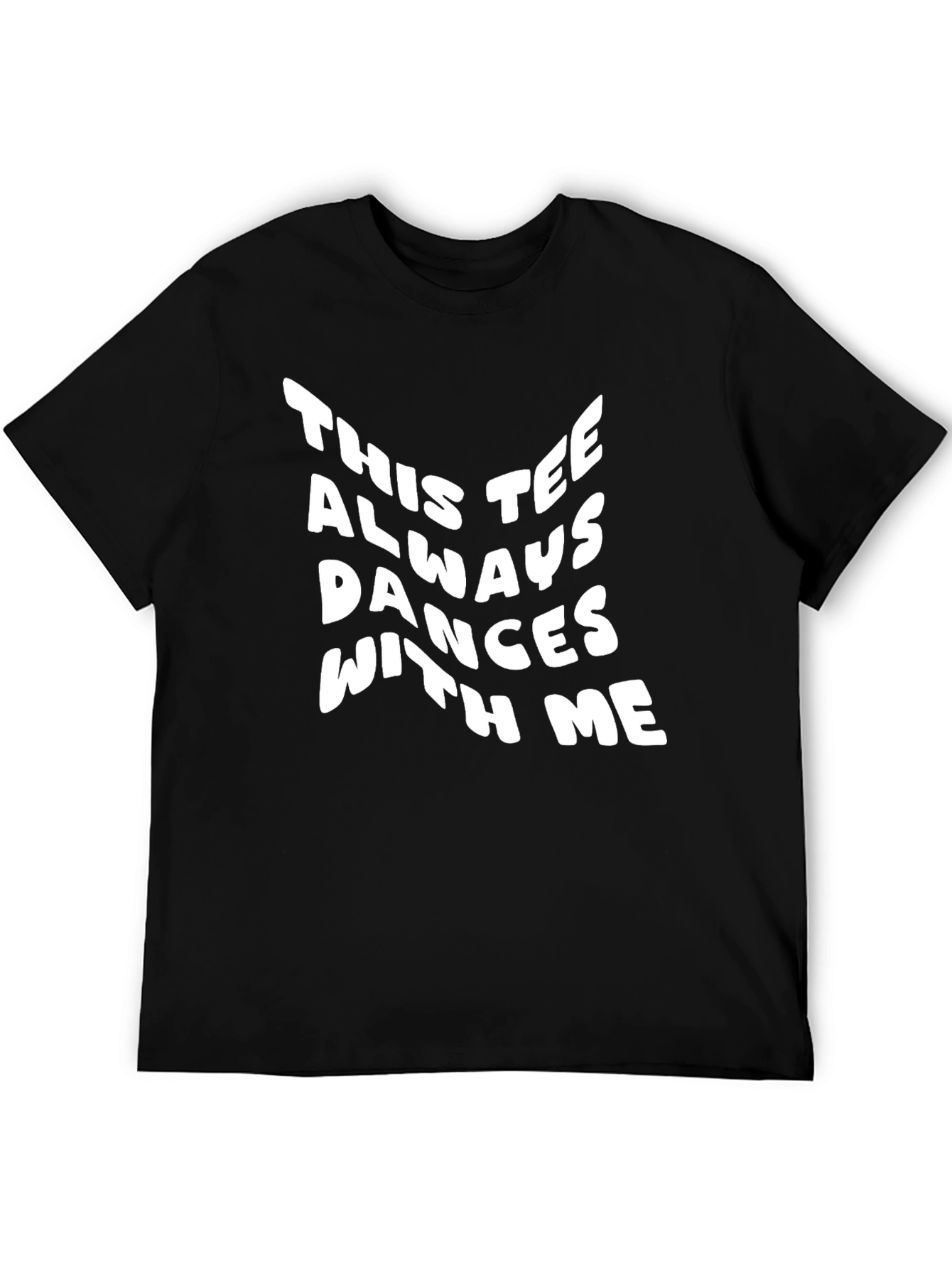 Dance With Me Graphic Tee - Black Cotton T-Shirt