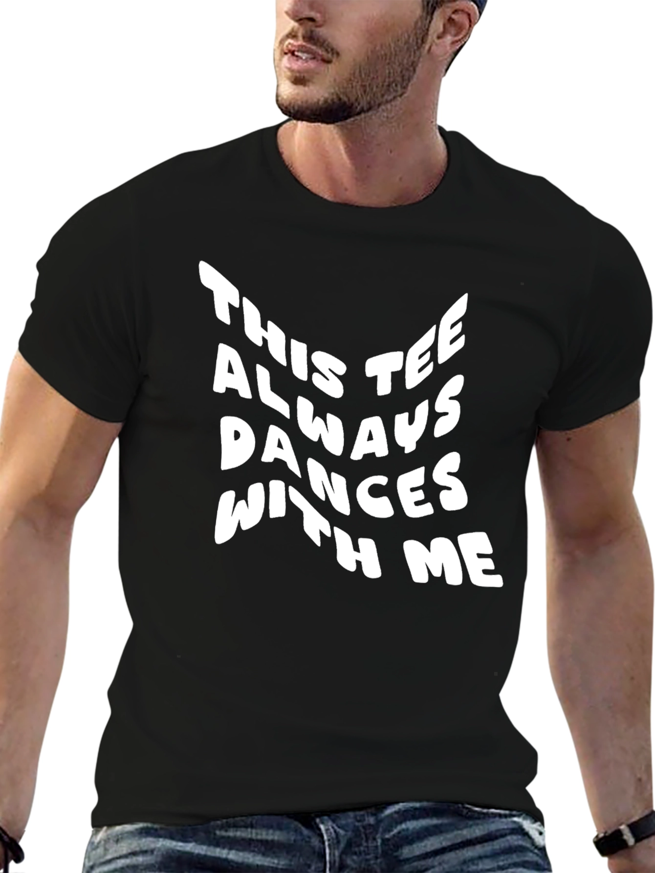 Dance With Me Graphic Tee - Black Cotton T-Shirt