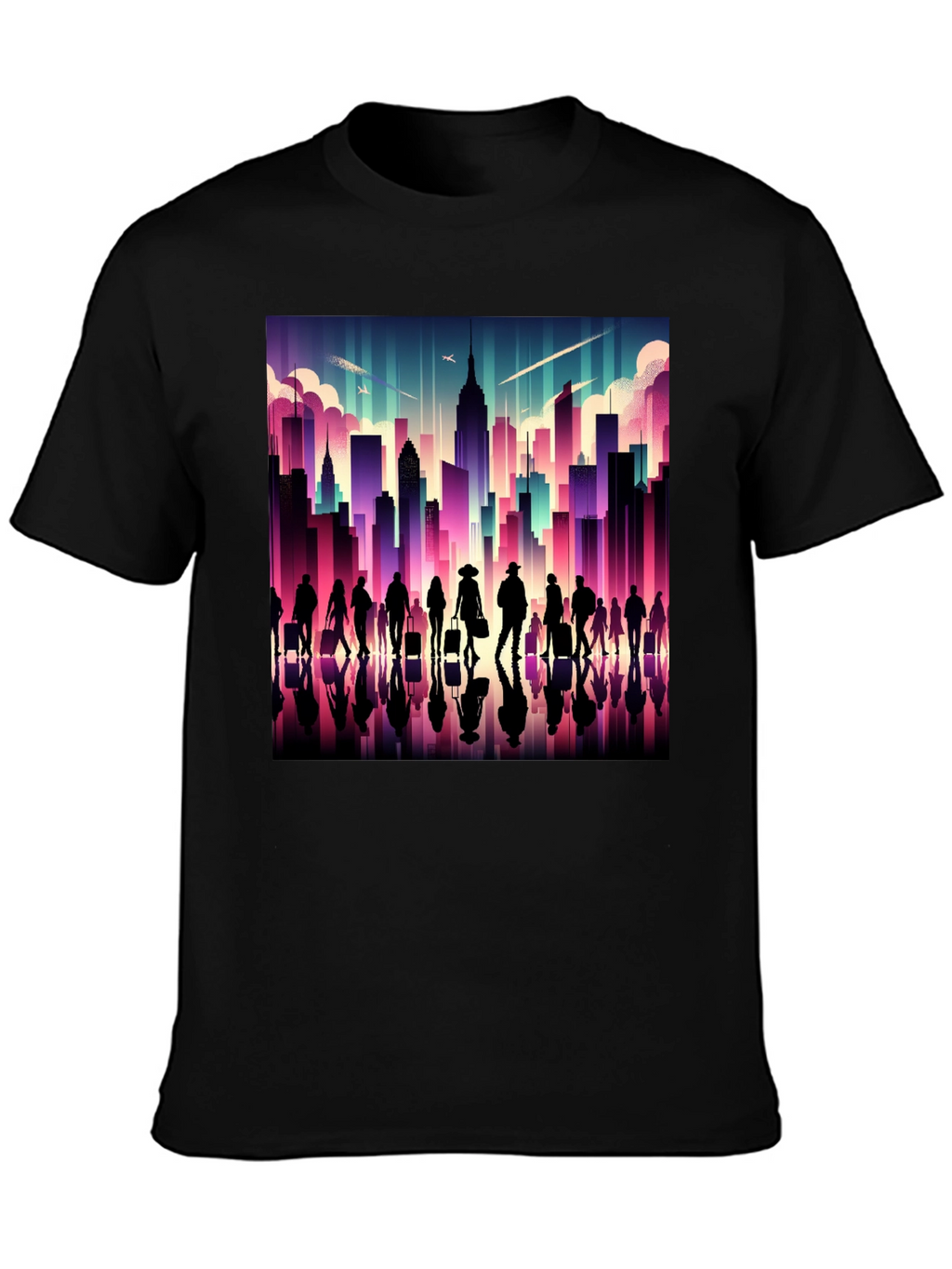 Cityscape Silhouette Graphic T-Shirt