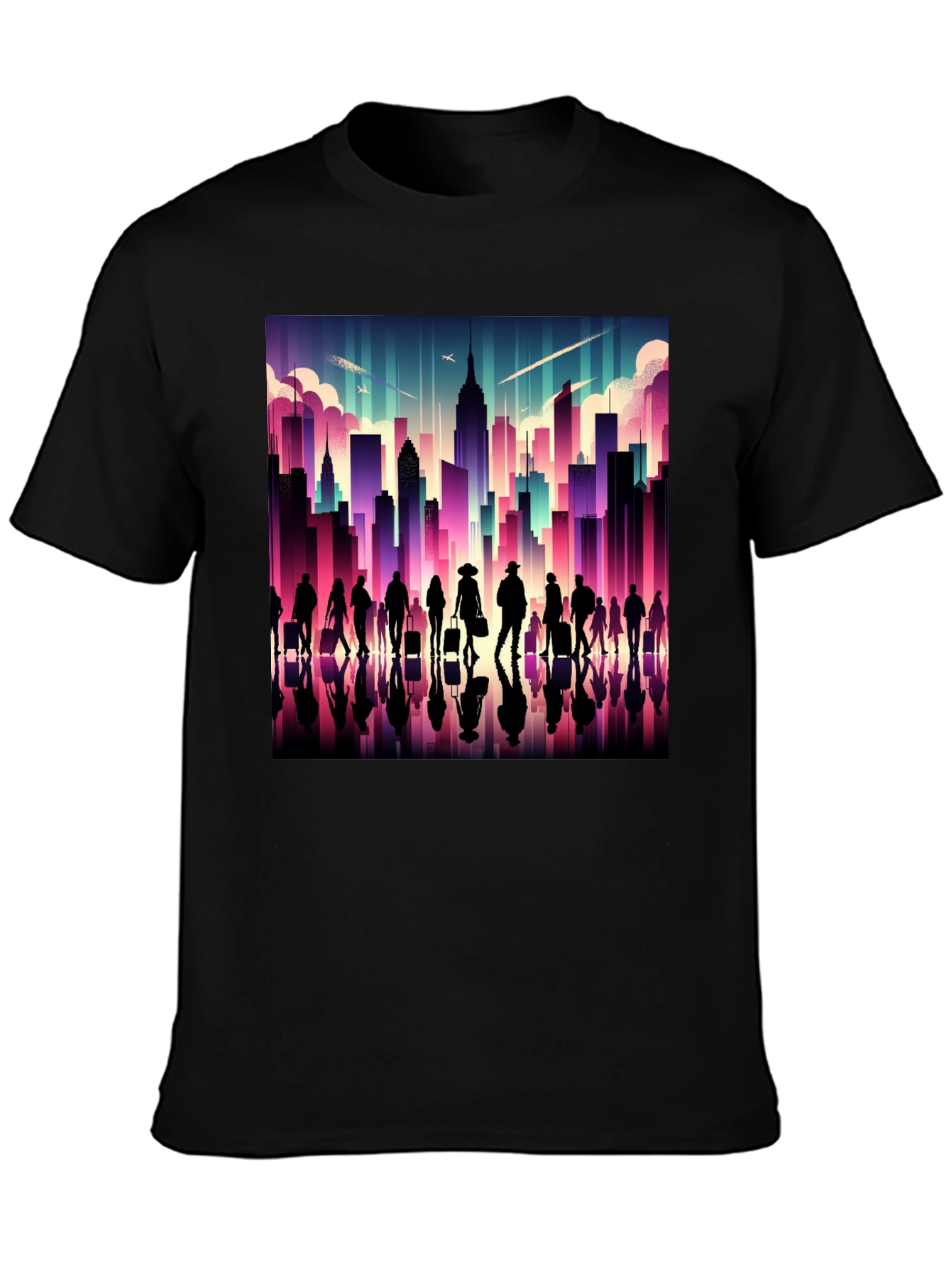 Cityscape Silhouette Graphic T-Shirt