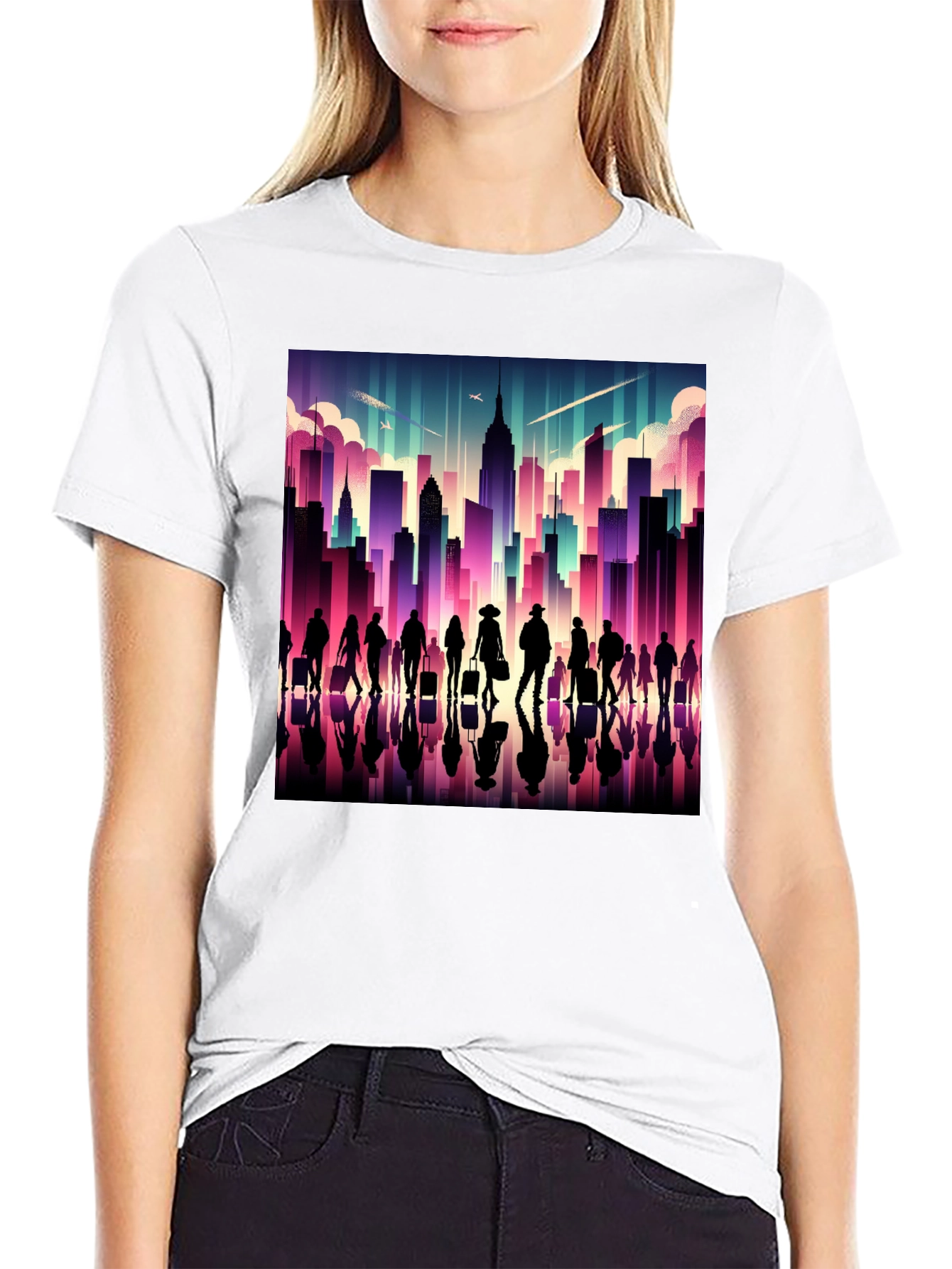 Cityscape Silhouette Graphic T-Shirt