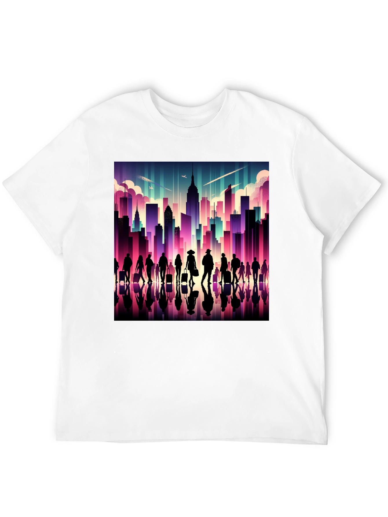 Cityscape Silhouette Graphic T-Shirt