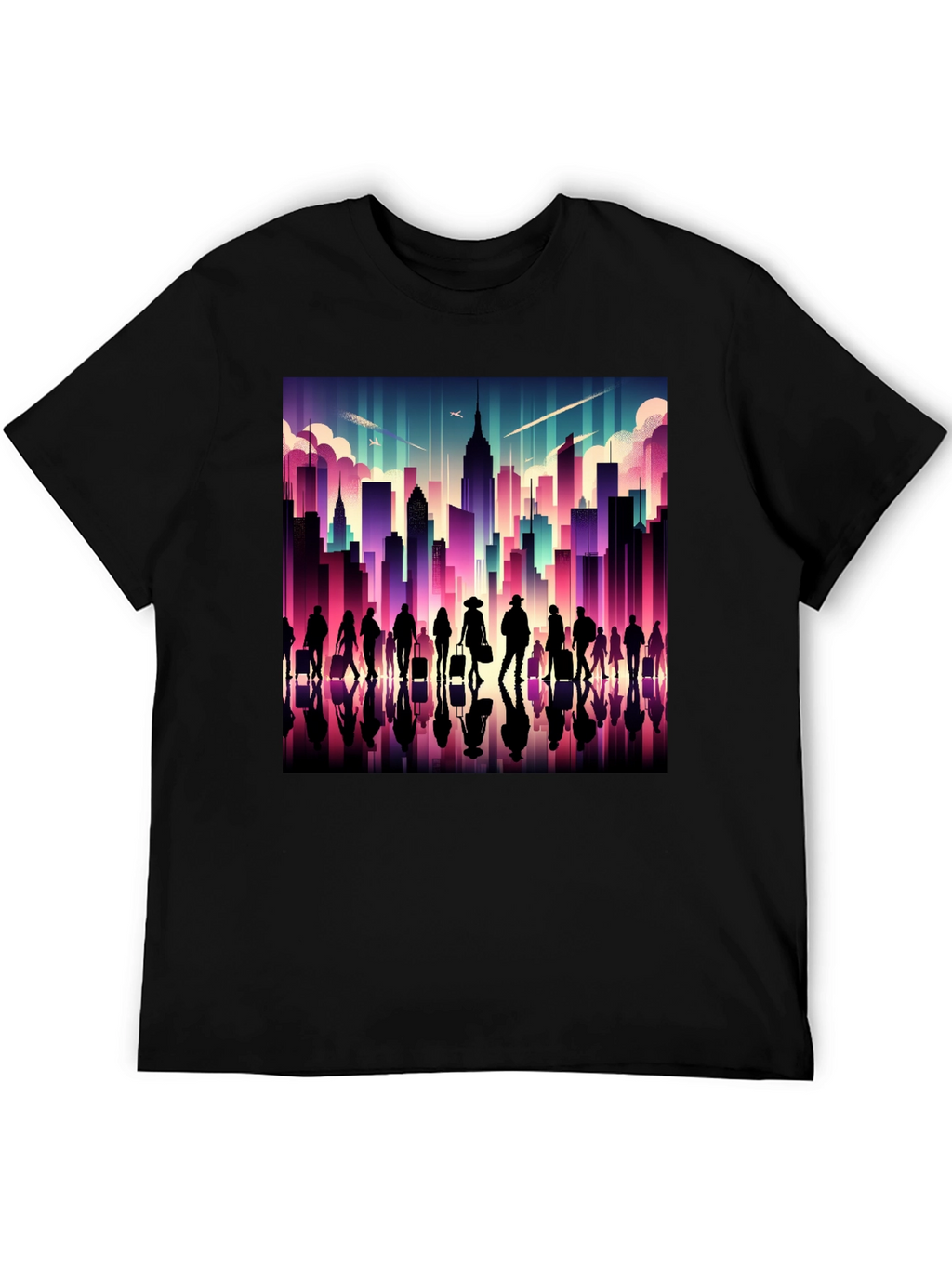 Cityscape Silhouette Graphic T-Shirt