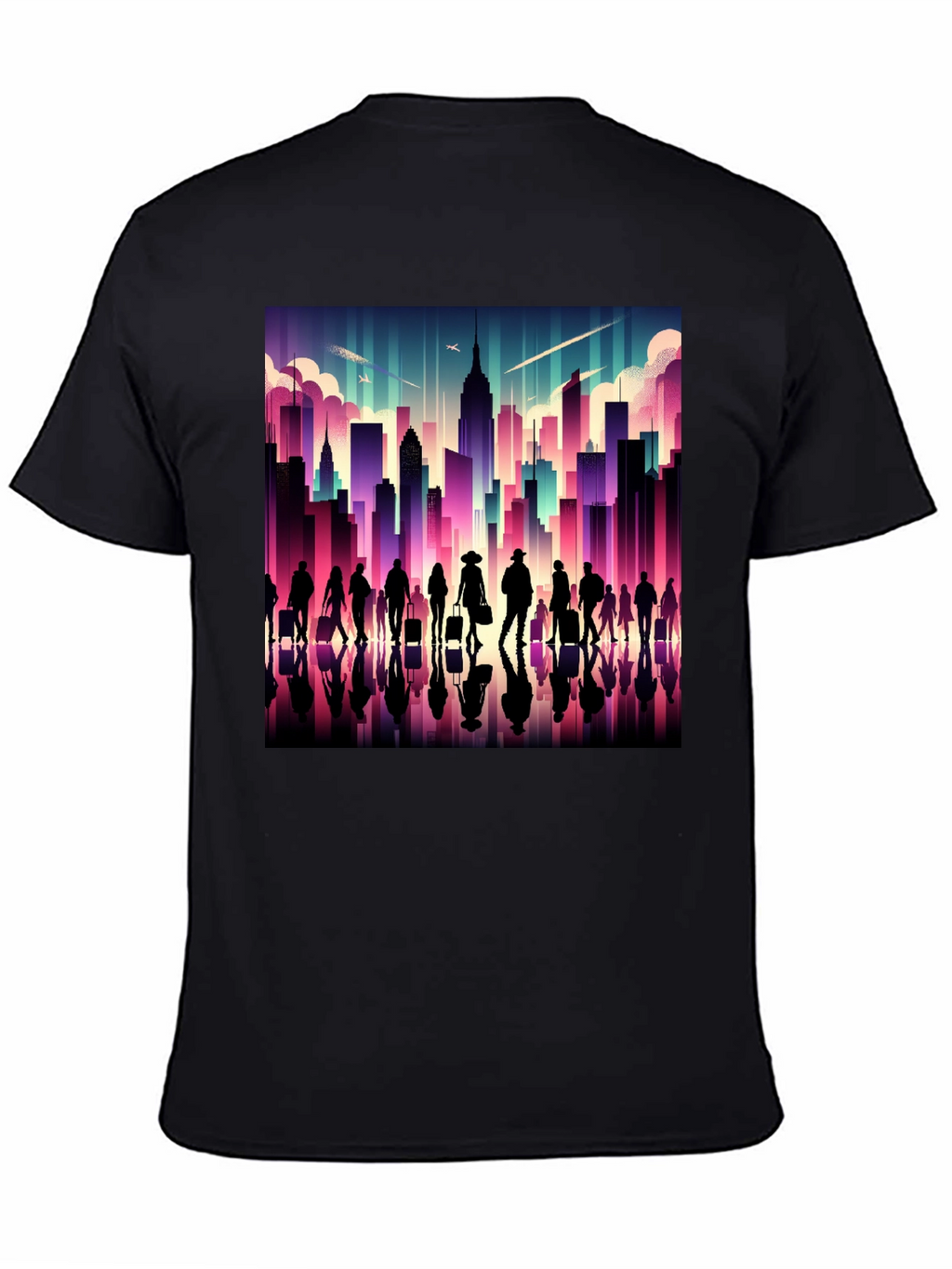 Cityscape Silhouette Graphic T-Shirt