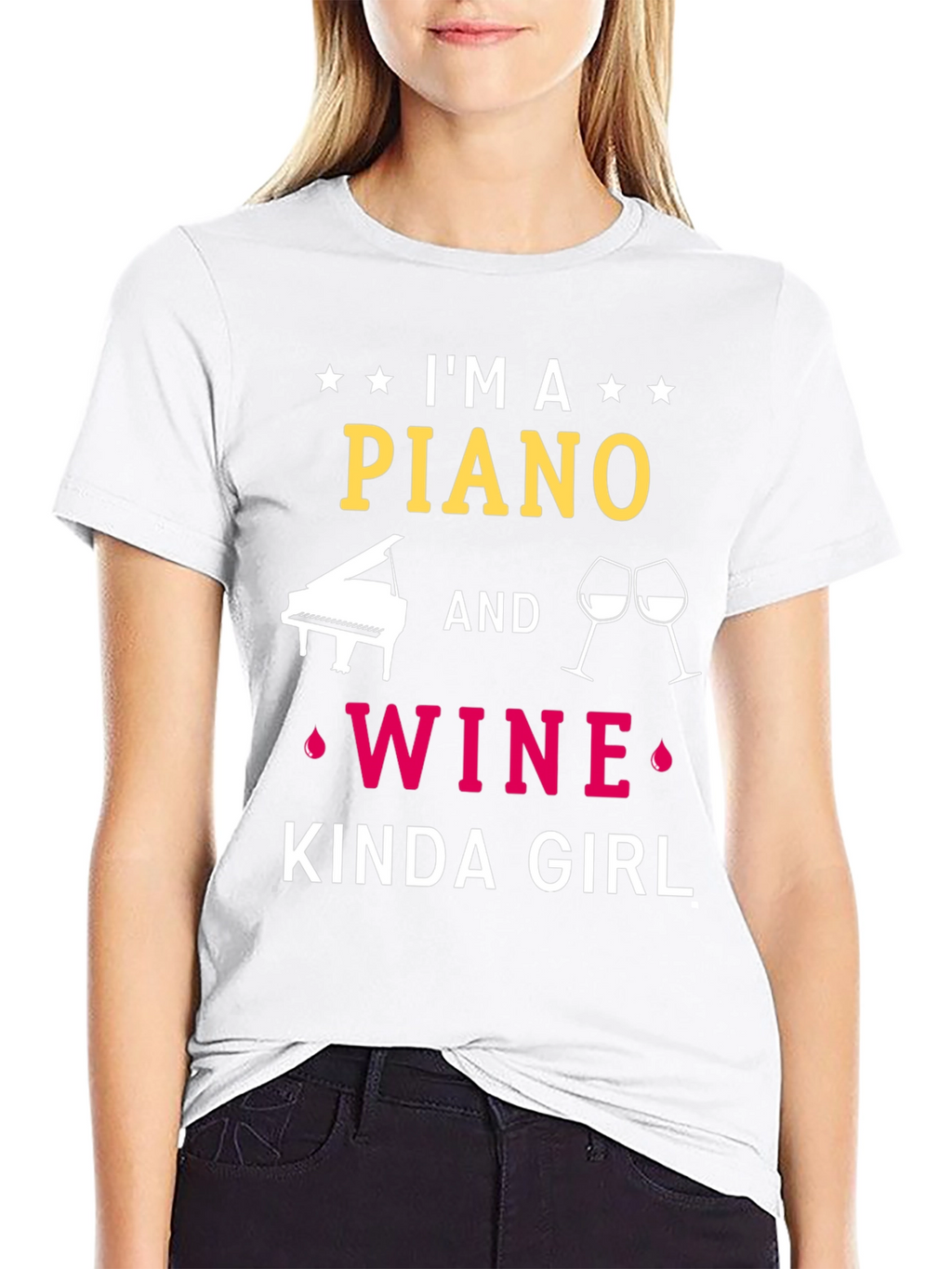 Piano & Wine Kinda Girl Graphic Tee