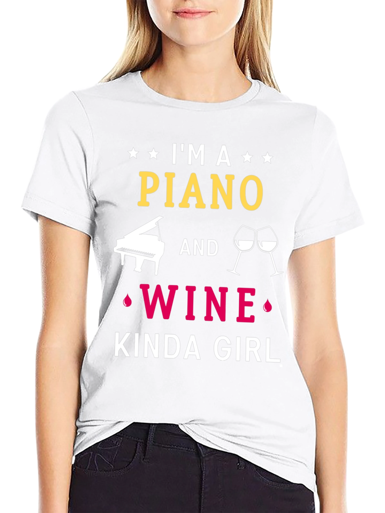 Piano & Wine Kinda Girl Graphic Tee