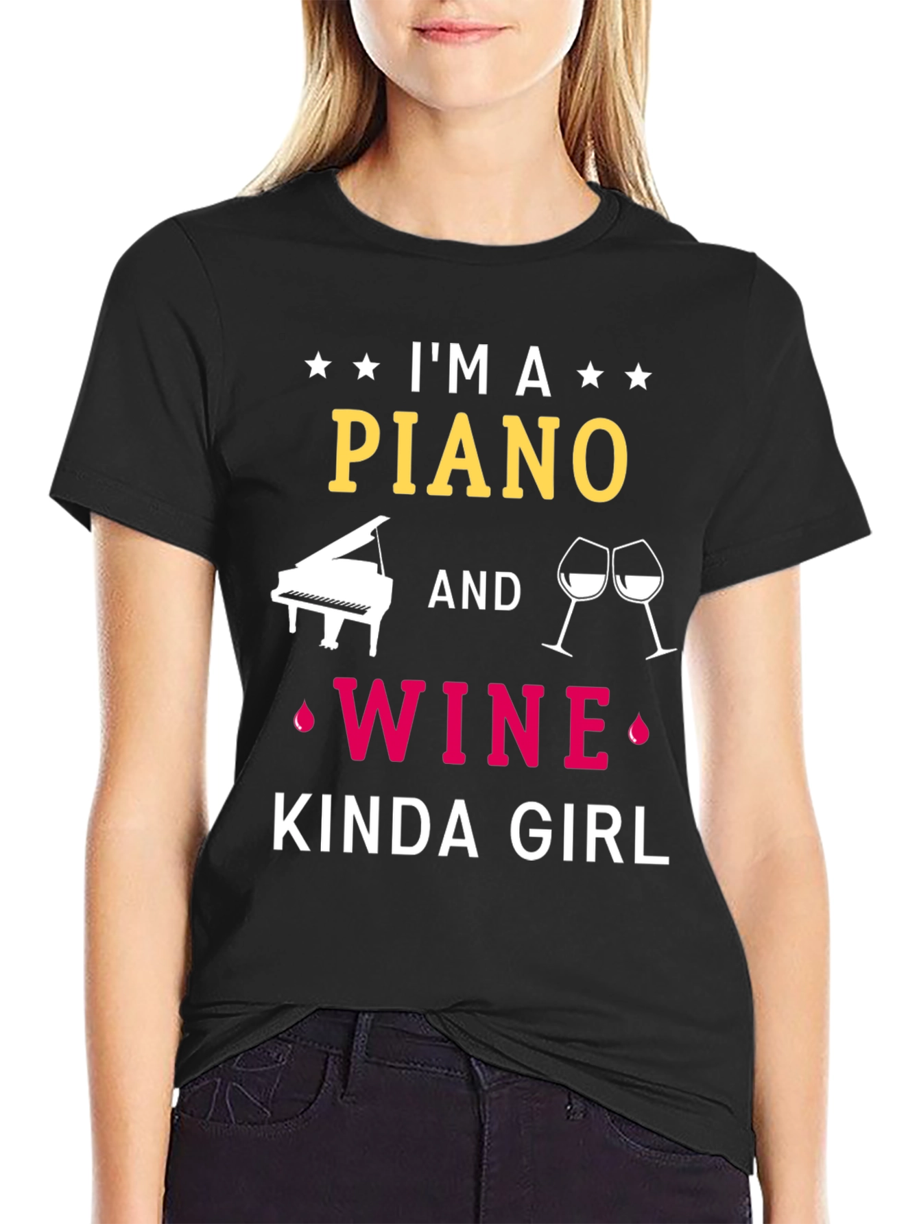 Piano & Wine Kinda Girl Graphic Tee