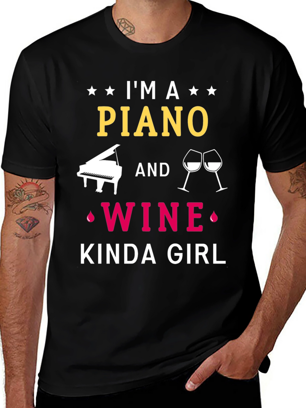 Piano & Wine Kinda Girl Graphic Tee