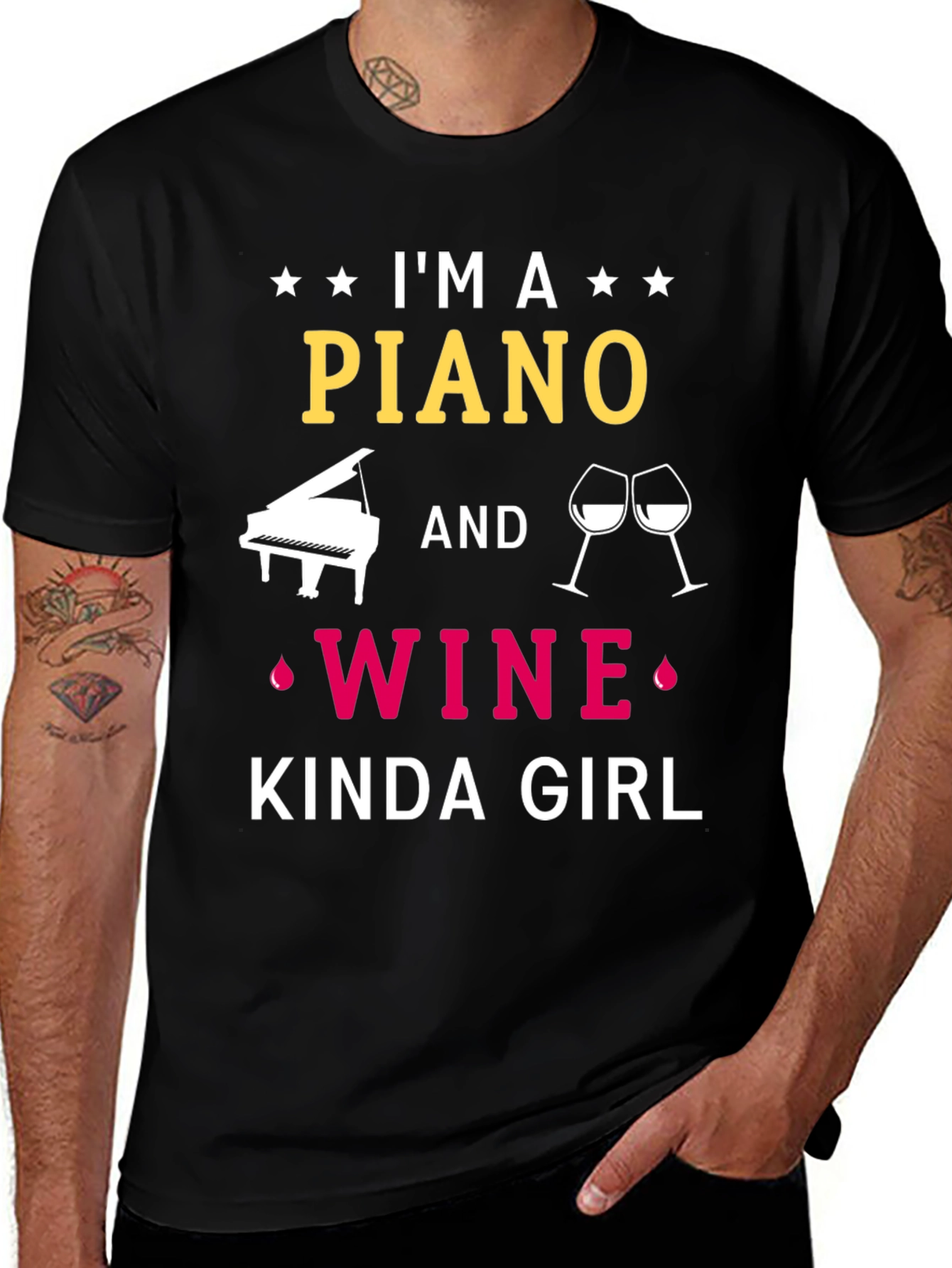 Piano & Wine Kinda Girl Graphic Tee