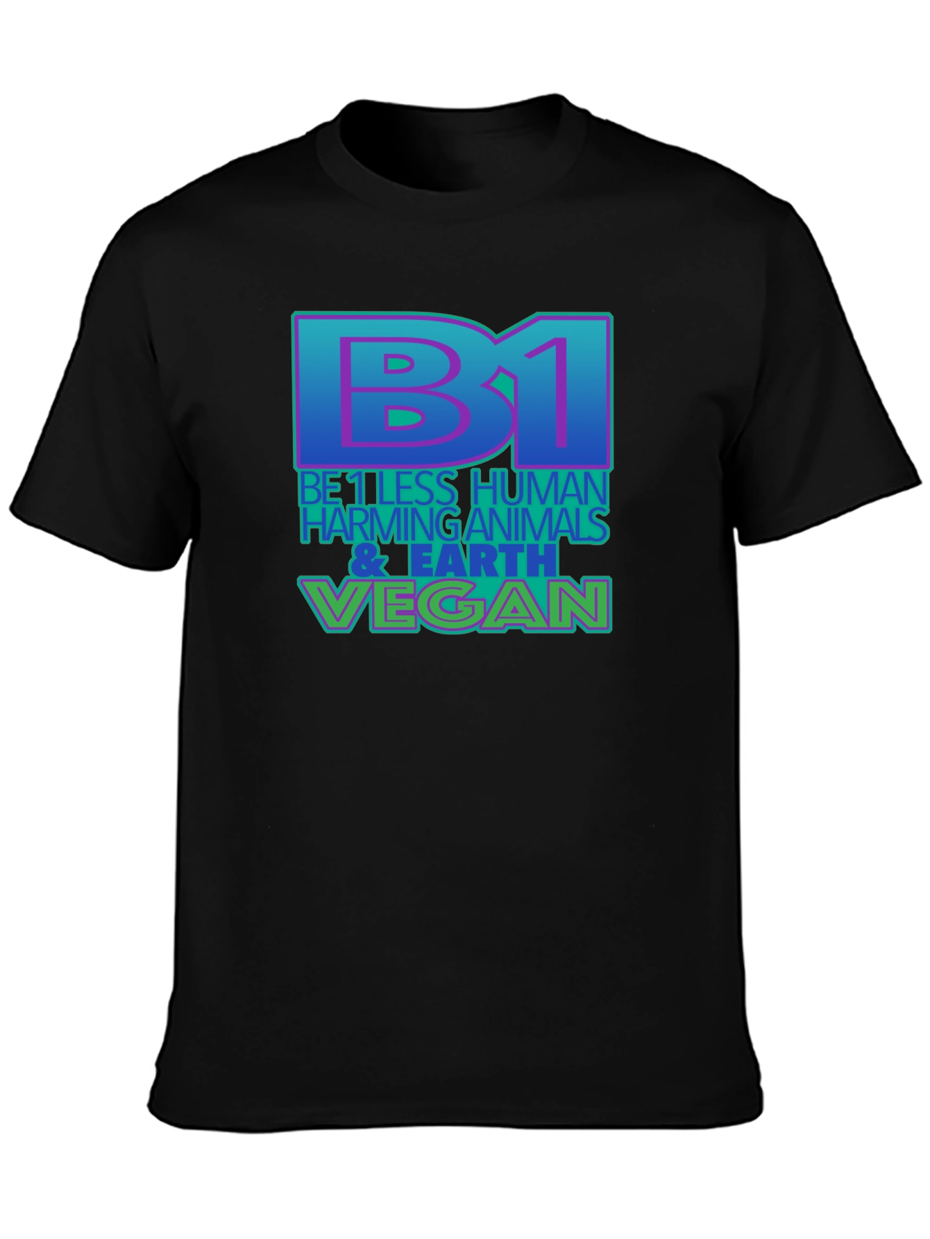 Be 1 Vegan T-Shirt - Black Eco-Friendly
