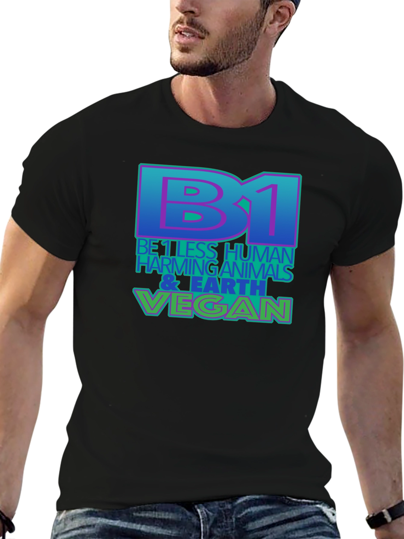 Be 1 Vegan T-Shirt - Black Eco-Friendly
