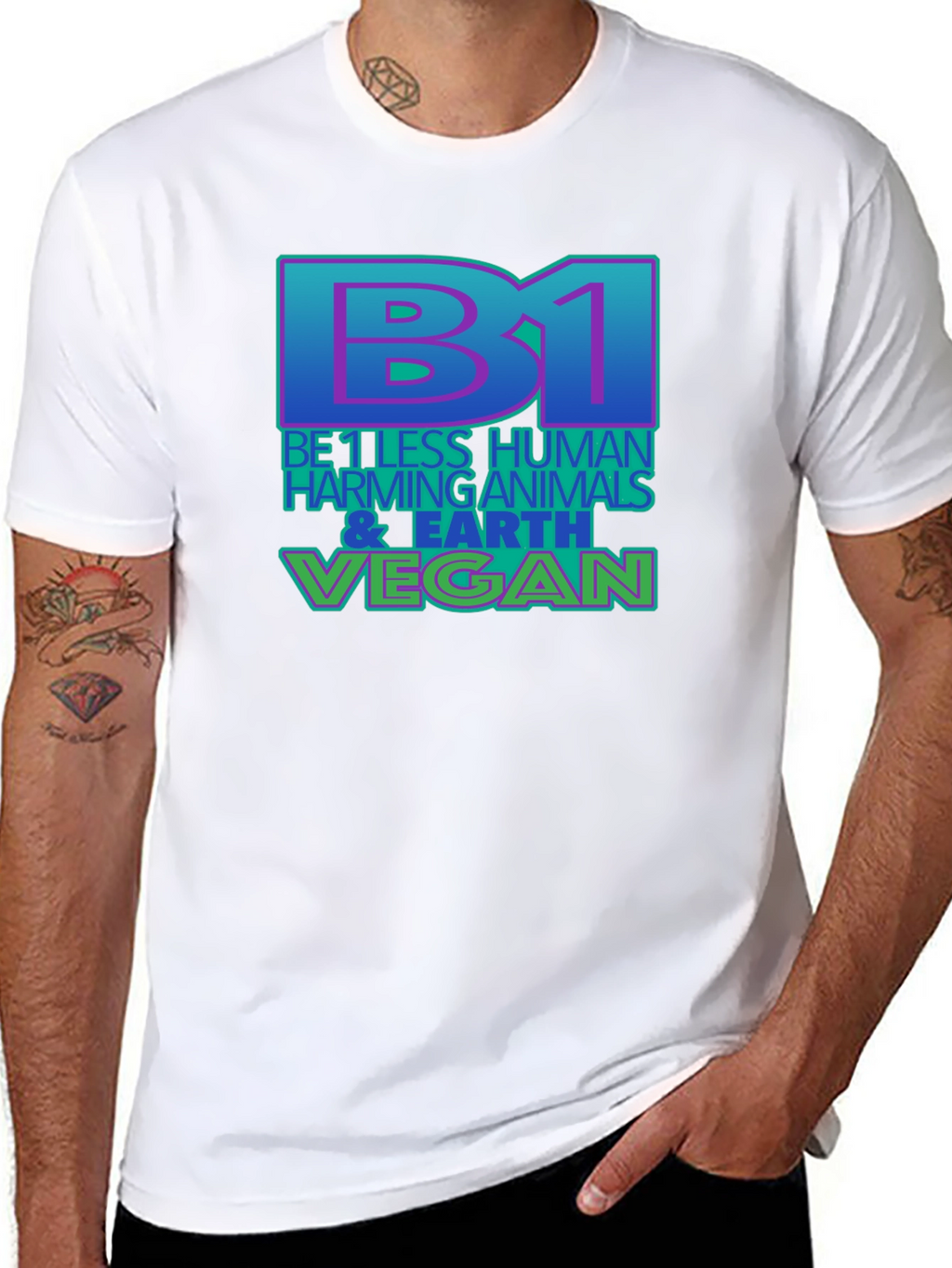 Be 1 Vegan T-Shirt - Black Eco-Friendly