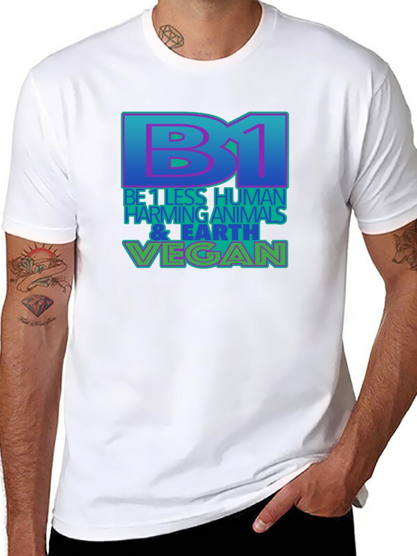 Be 1 Vegan T-Shirt - Black Eco-Friendly