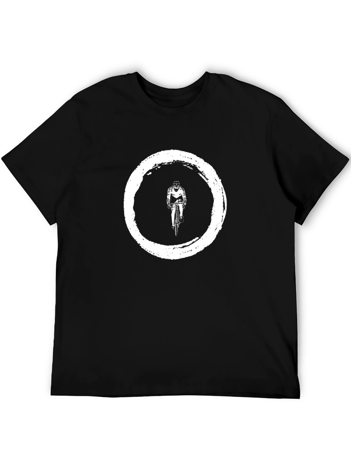Cyclist Zen Circle Black T-Shirt