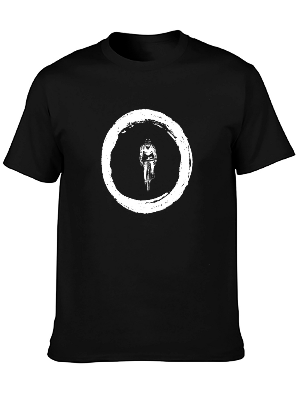Cyclist Zen Circle Black T-Shirt