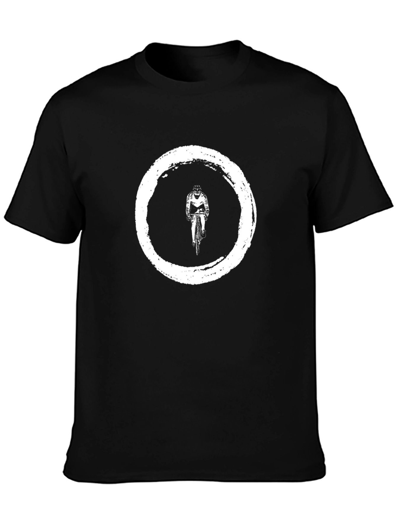 Cyclist Zen Circle Black T-Shirt