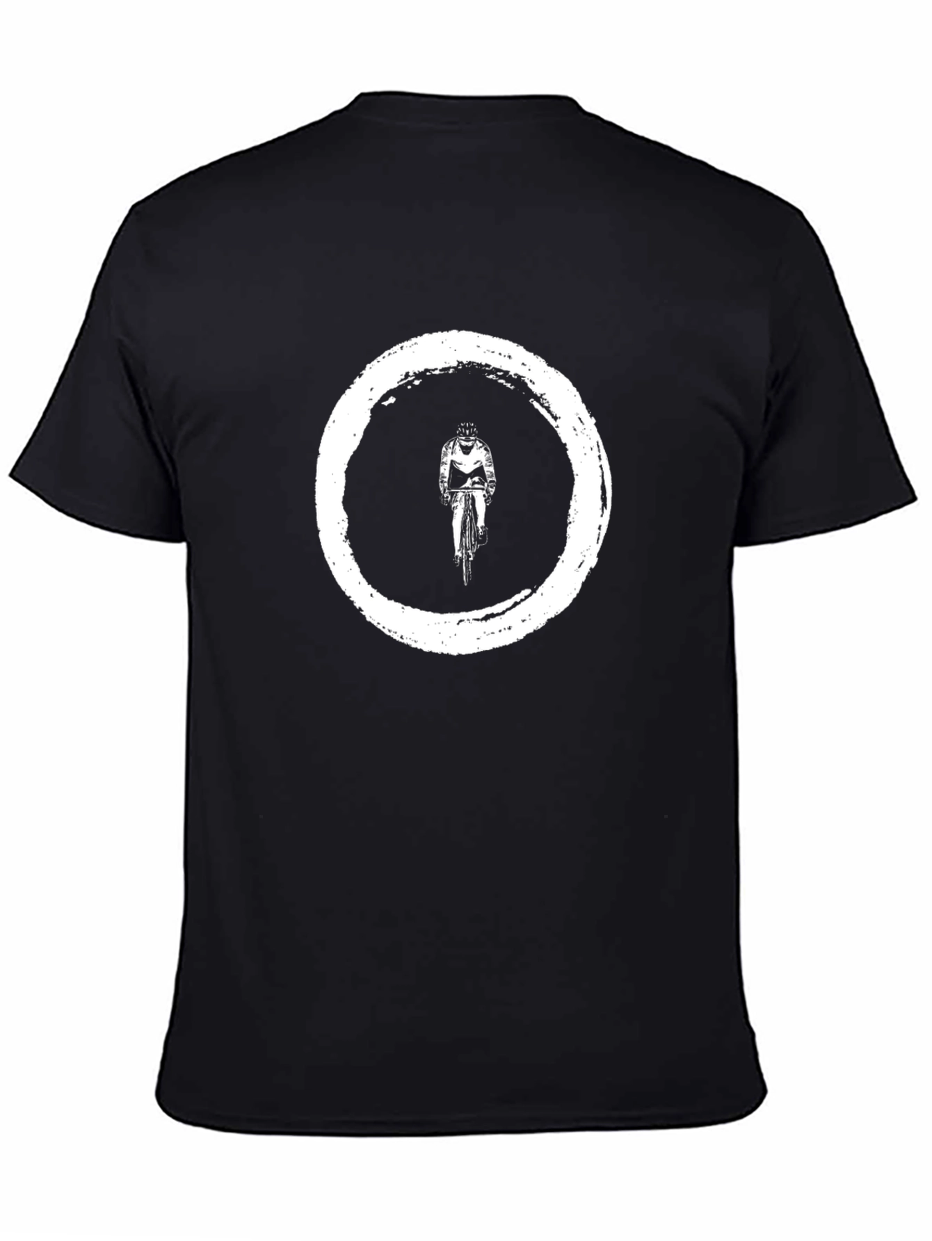 Cyclist Zen Circle Black T-Shirt
