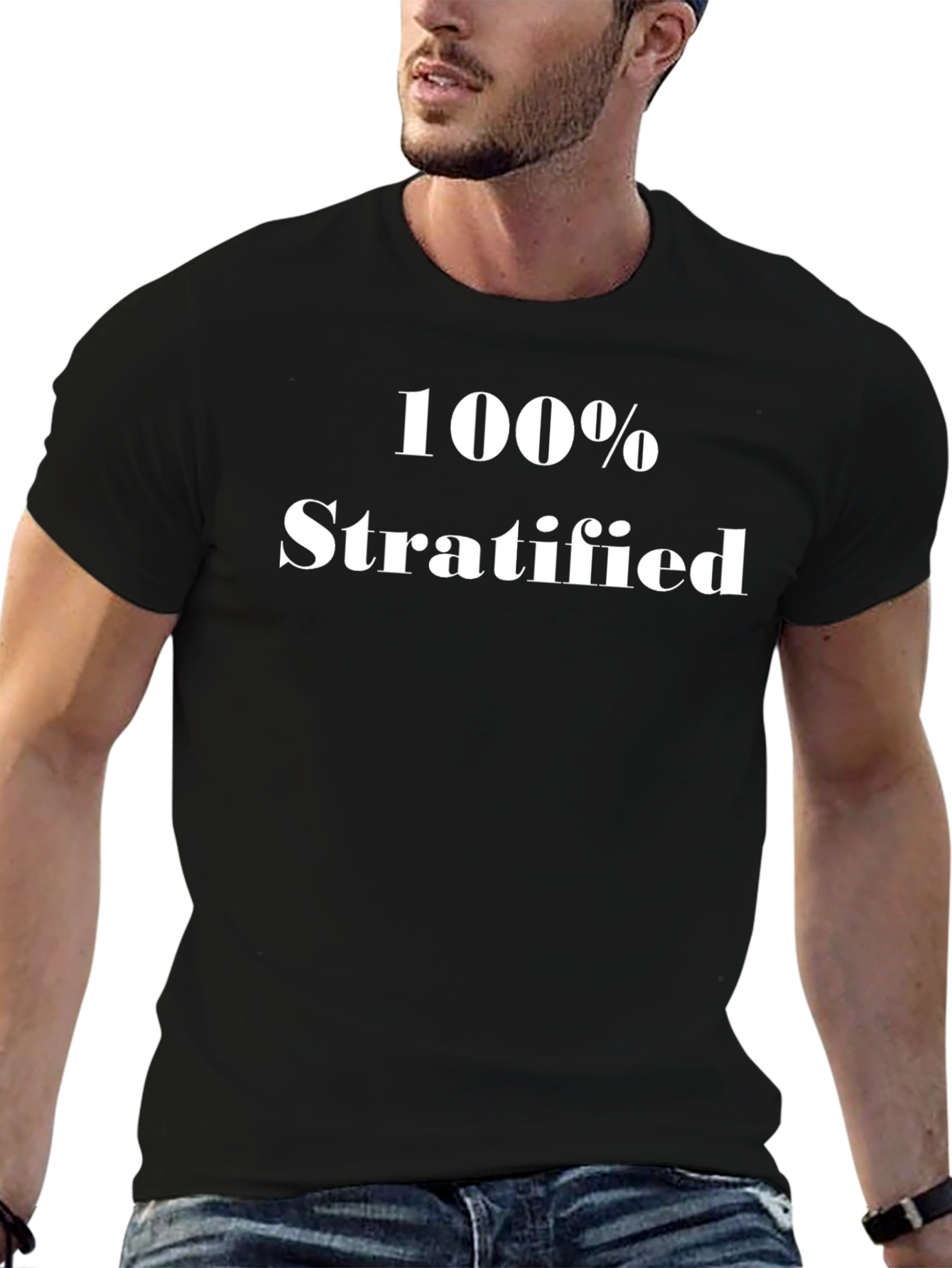 100% Stratified Black Graphic Tee
