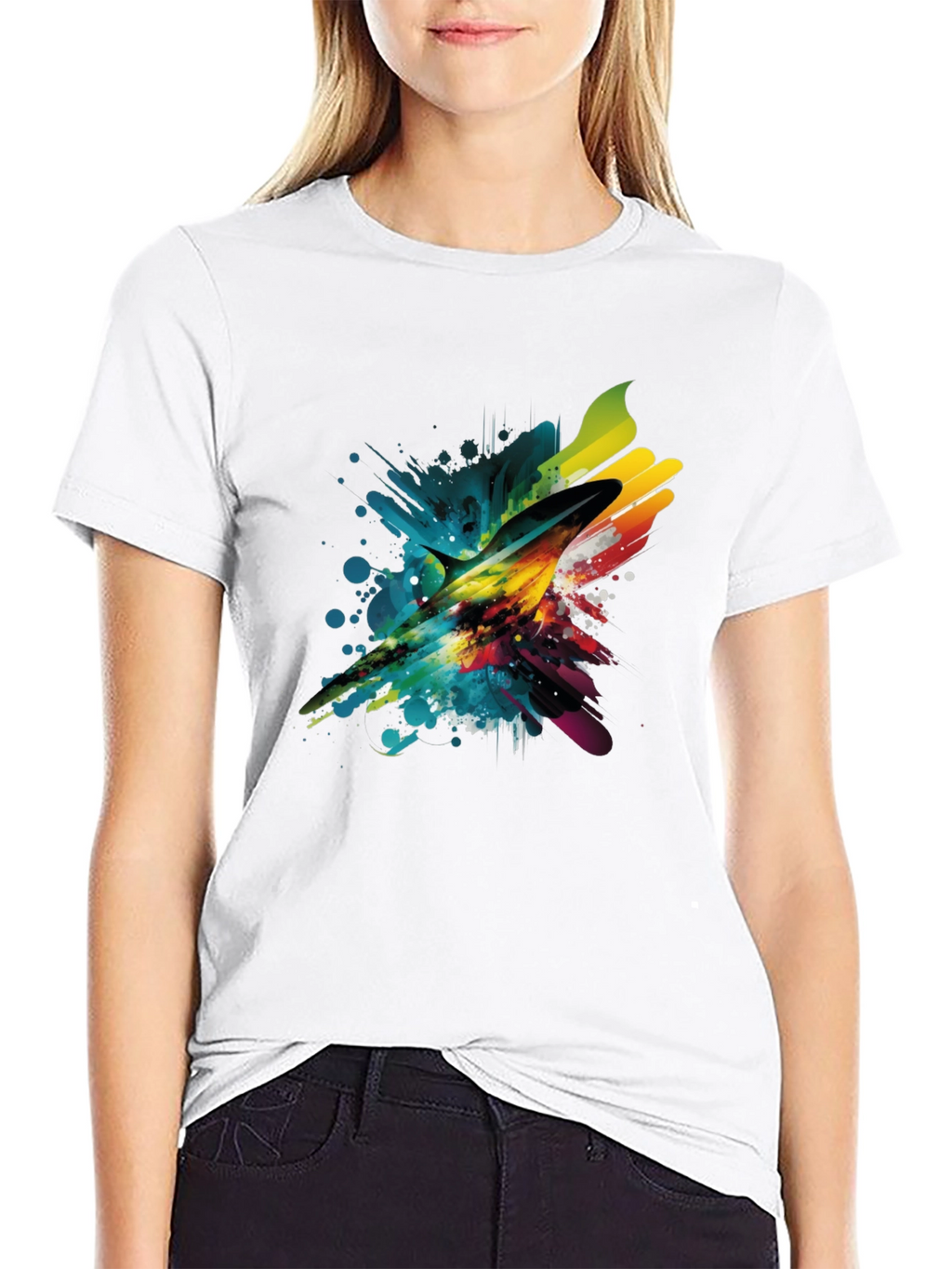 Abstract Marlin Mens Black T-Shirt