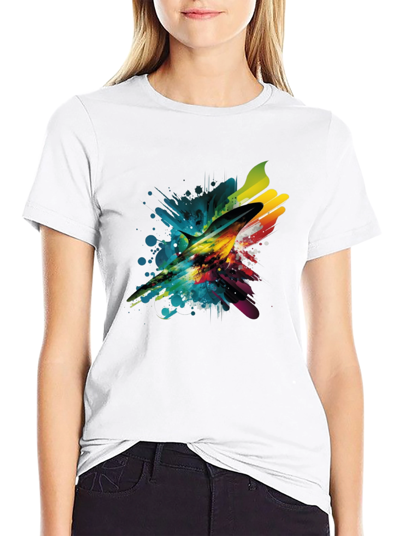 Abstract Marlin Mens Black T-Shirt