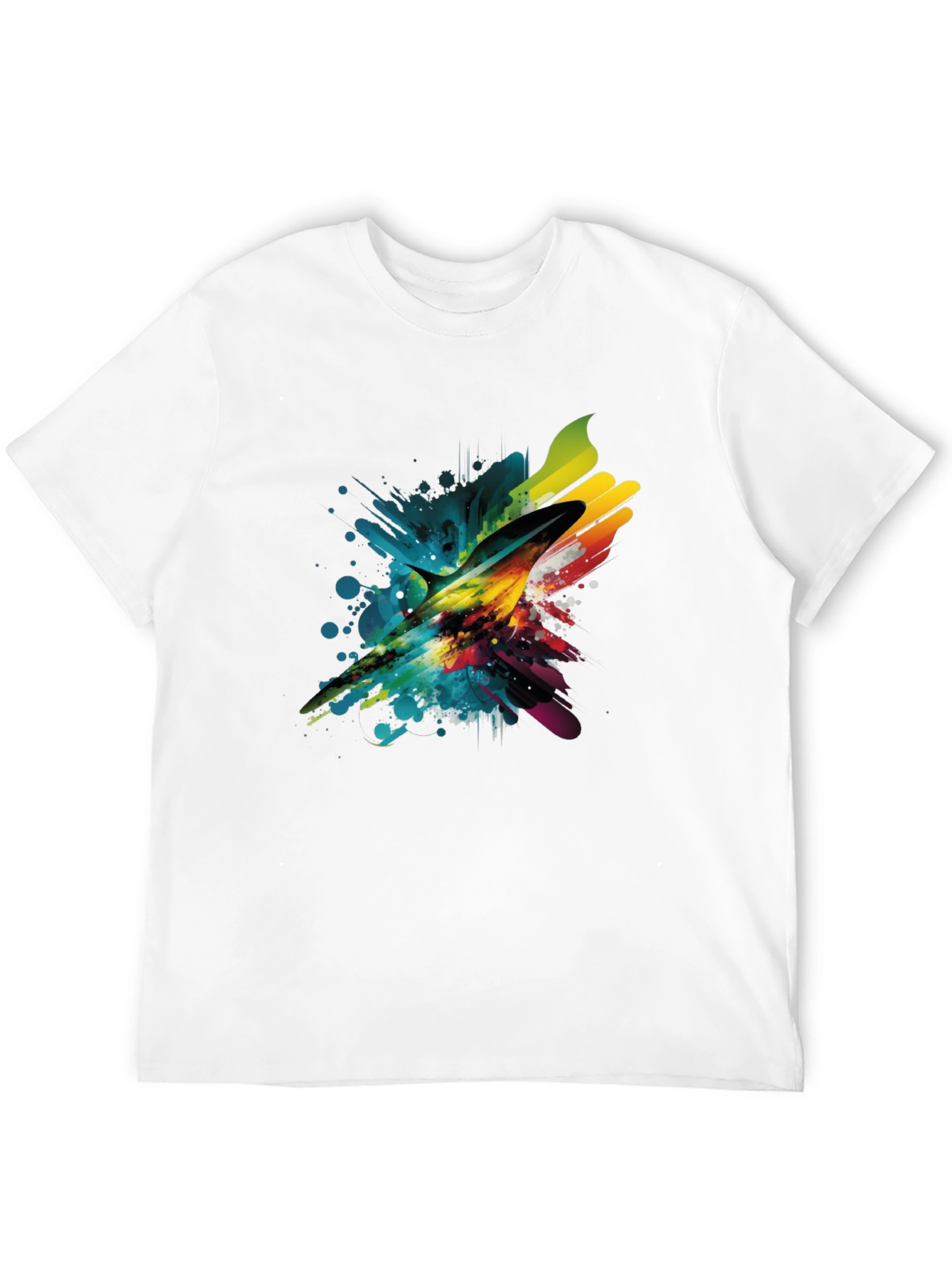 Abstract Marlin Mens Black T-Shirt