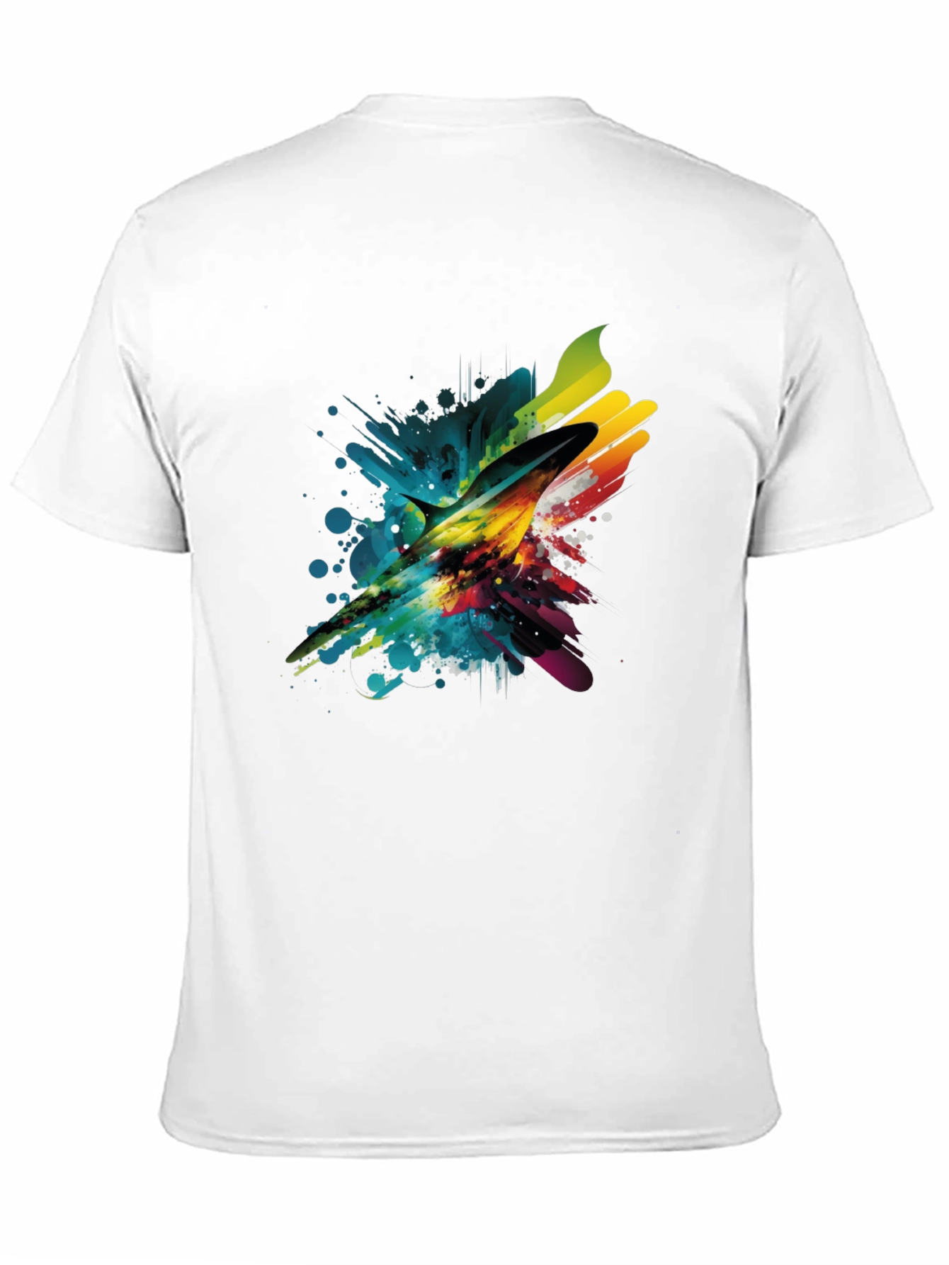 Abstract Marlin Mens Black T-Shirt
