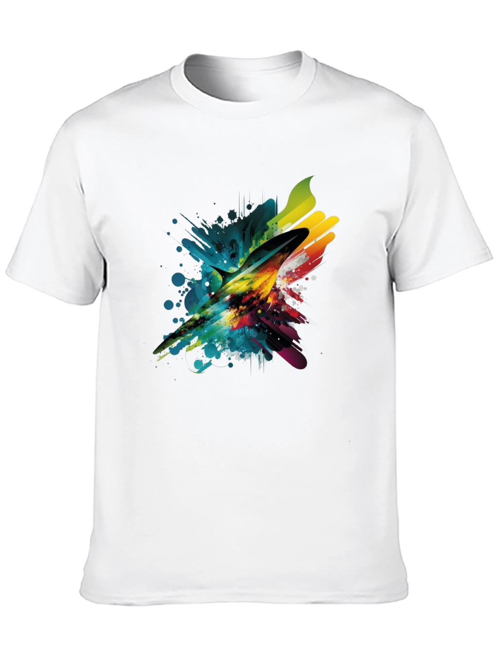 Abstract Marlin Mens Black T-Shirt