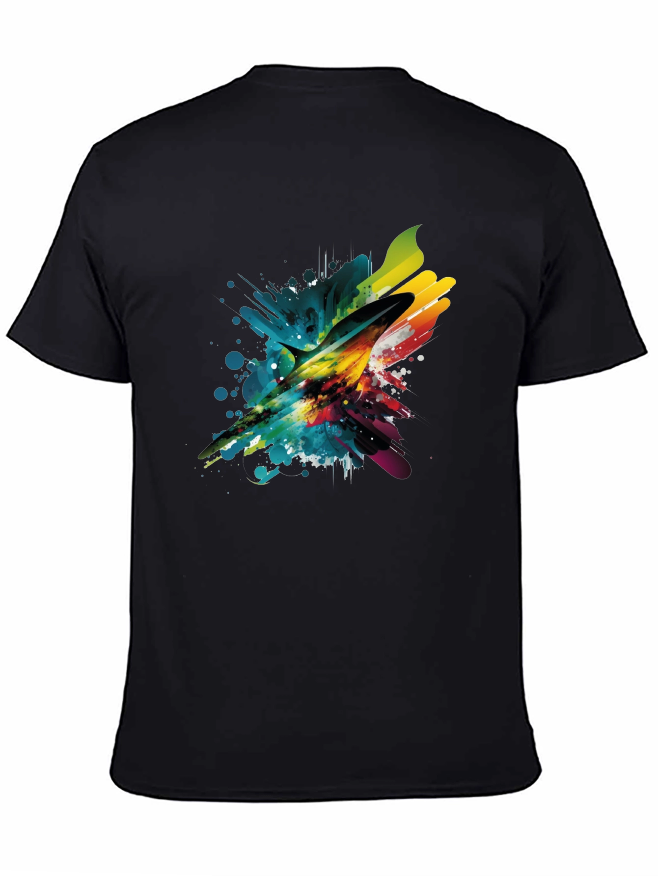 Abstract Marlin Mens Black T-Shirt