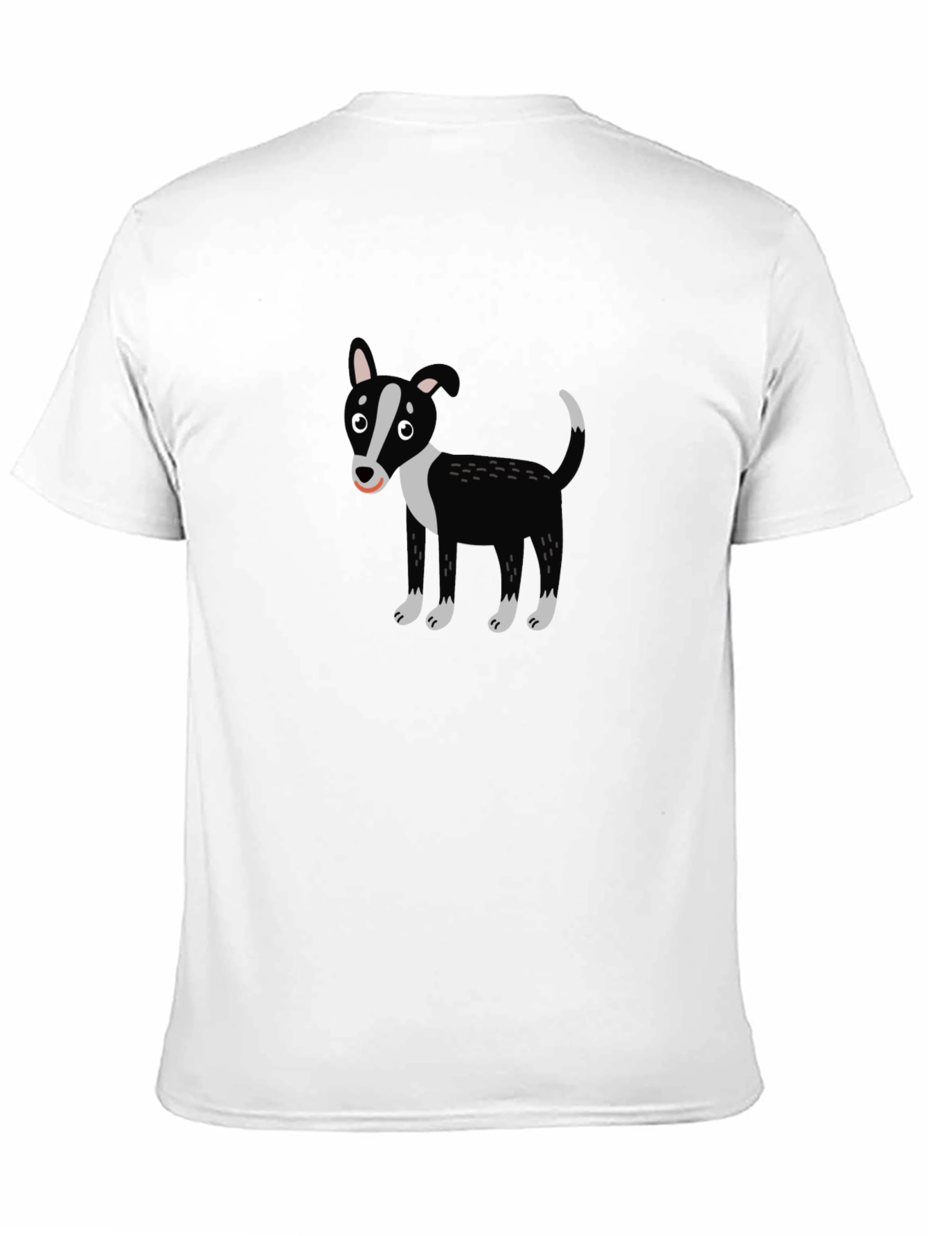 Cartoon Dog Graphic Tee - Black Crewneck T-Shirt