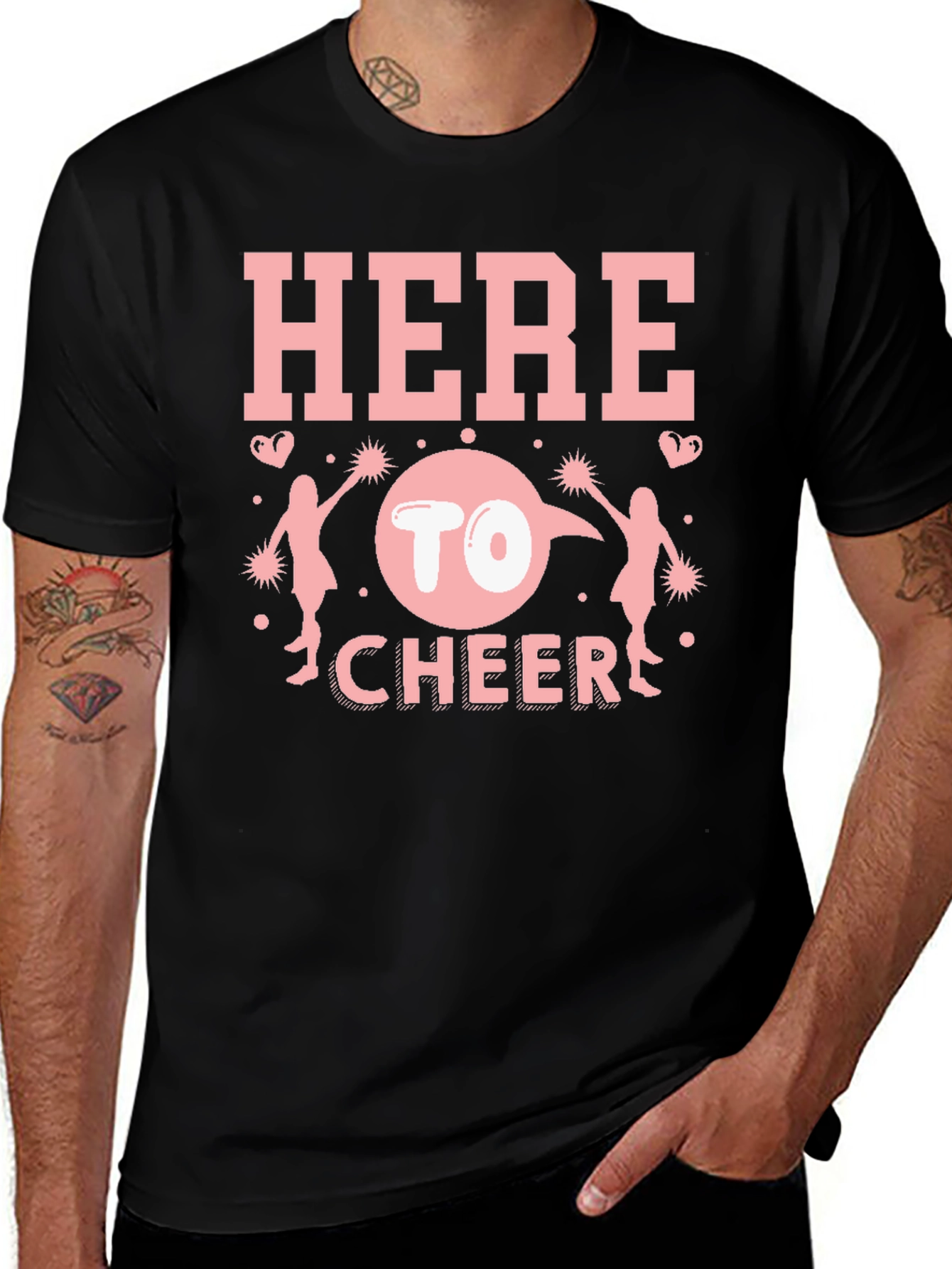 Here to Cheer Graphic Tee - Spirit & Support!