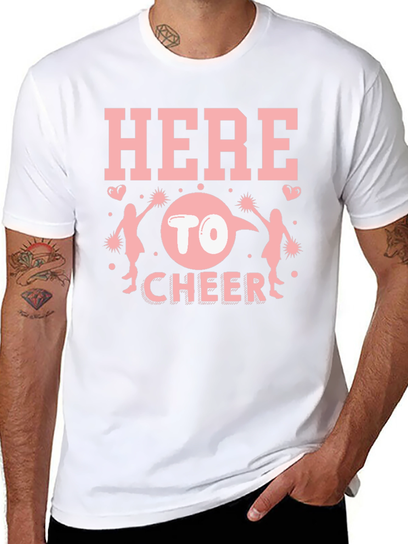 Here to Cheer Graphic Tee - Spirit & Support!