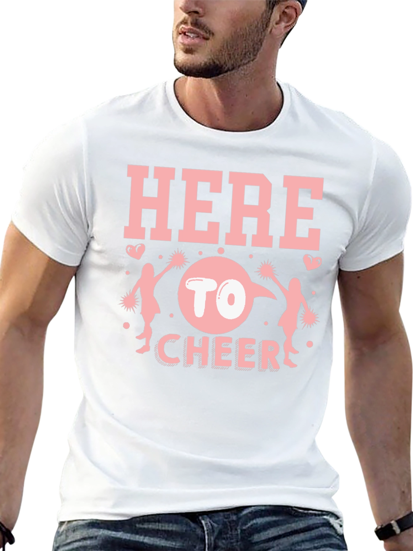 Here to Cheer Graphic Tee - Spirit & Support!